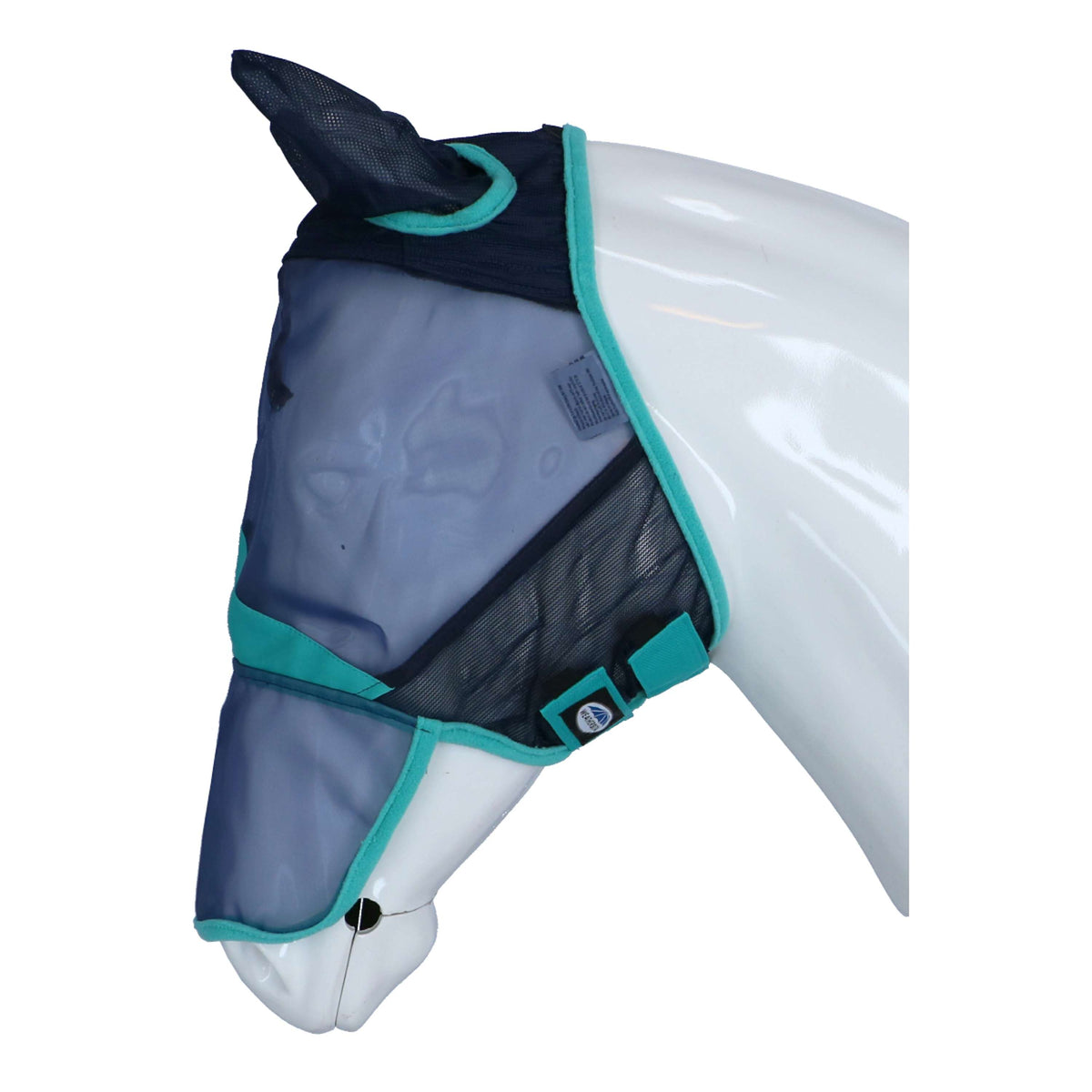 Weatherbeeta Fly Mask Comfitec Fine Mesh Ears & Nose Navy/Turquoise