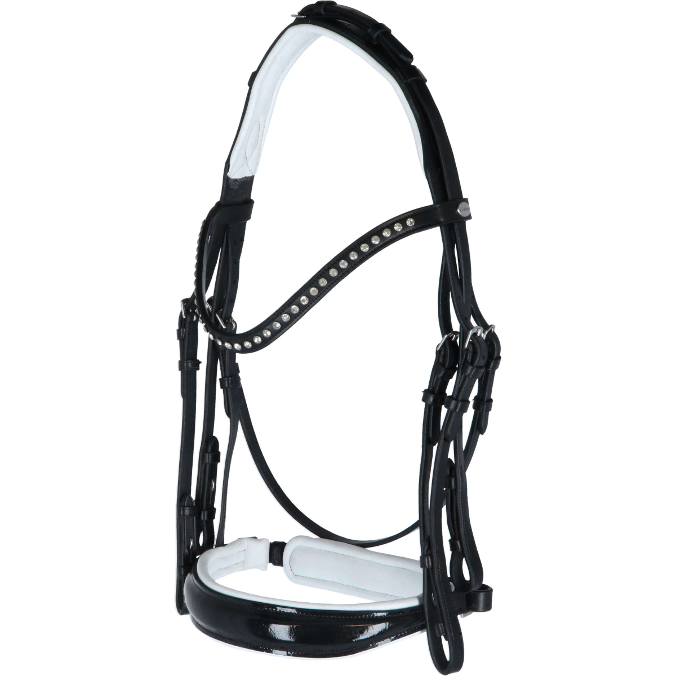 Kavalkade Snaffle Bridle Antonia Black/White/Lack