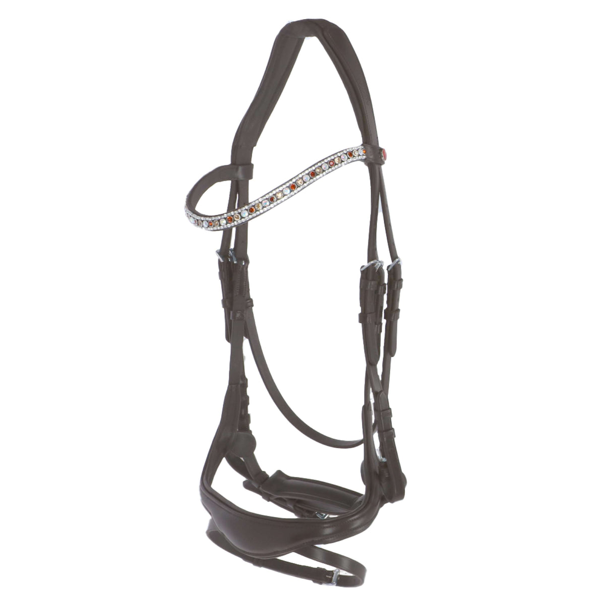 Kieffer Snaffle Bridle Viola Swedish with Buckle and Flash strap Brown