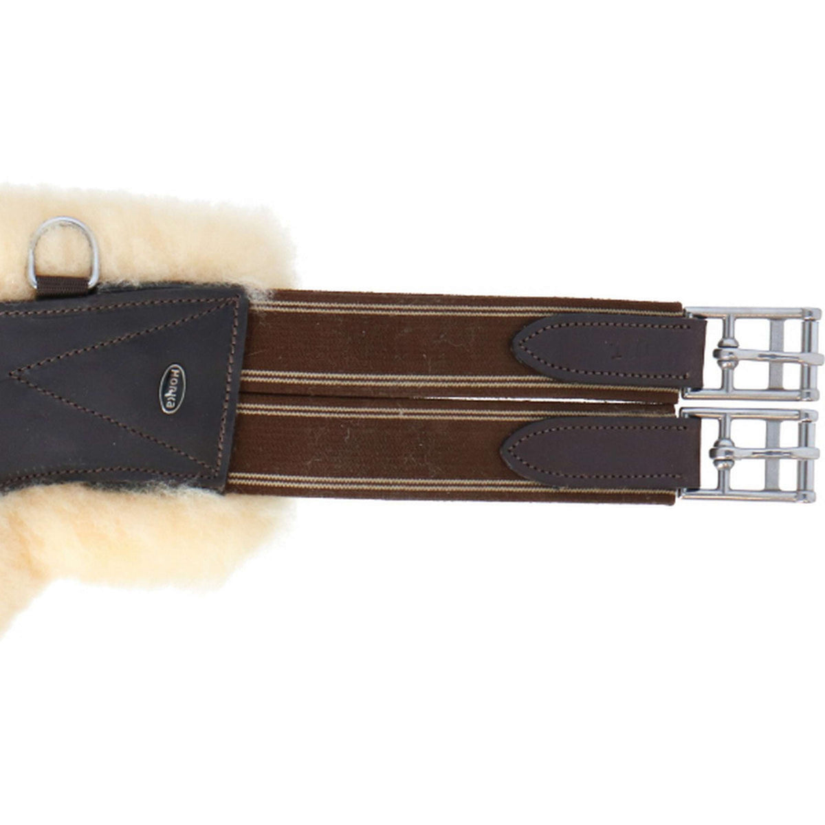 HORKA Girth Leather with Sheepskin Brown/Silver