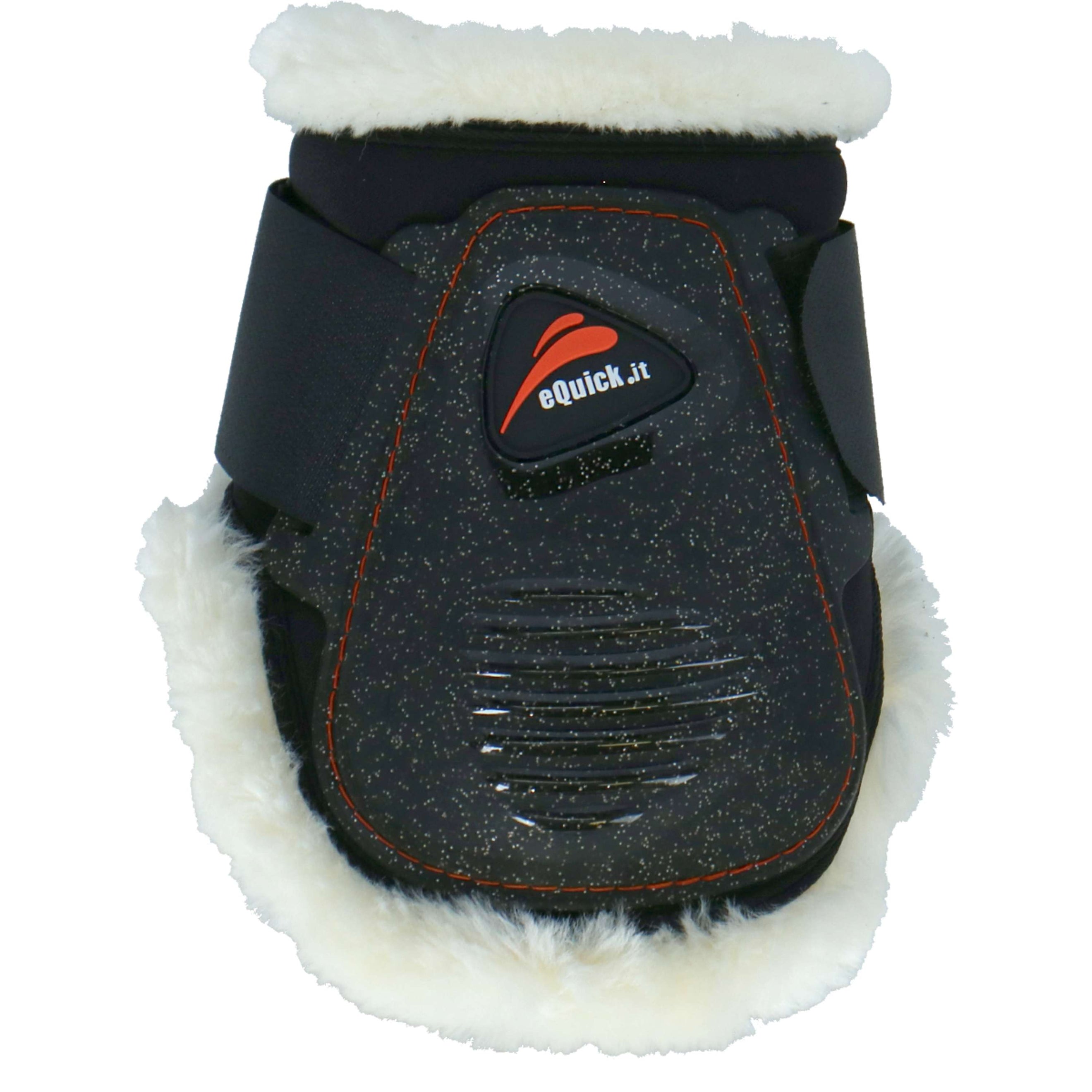 eQuick Fetlock Boots eLight Glitter Rear Fluffy Glitter Black