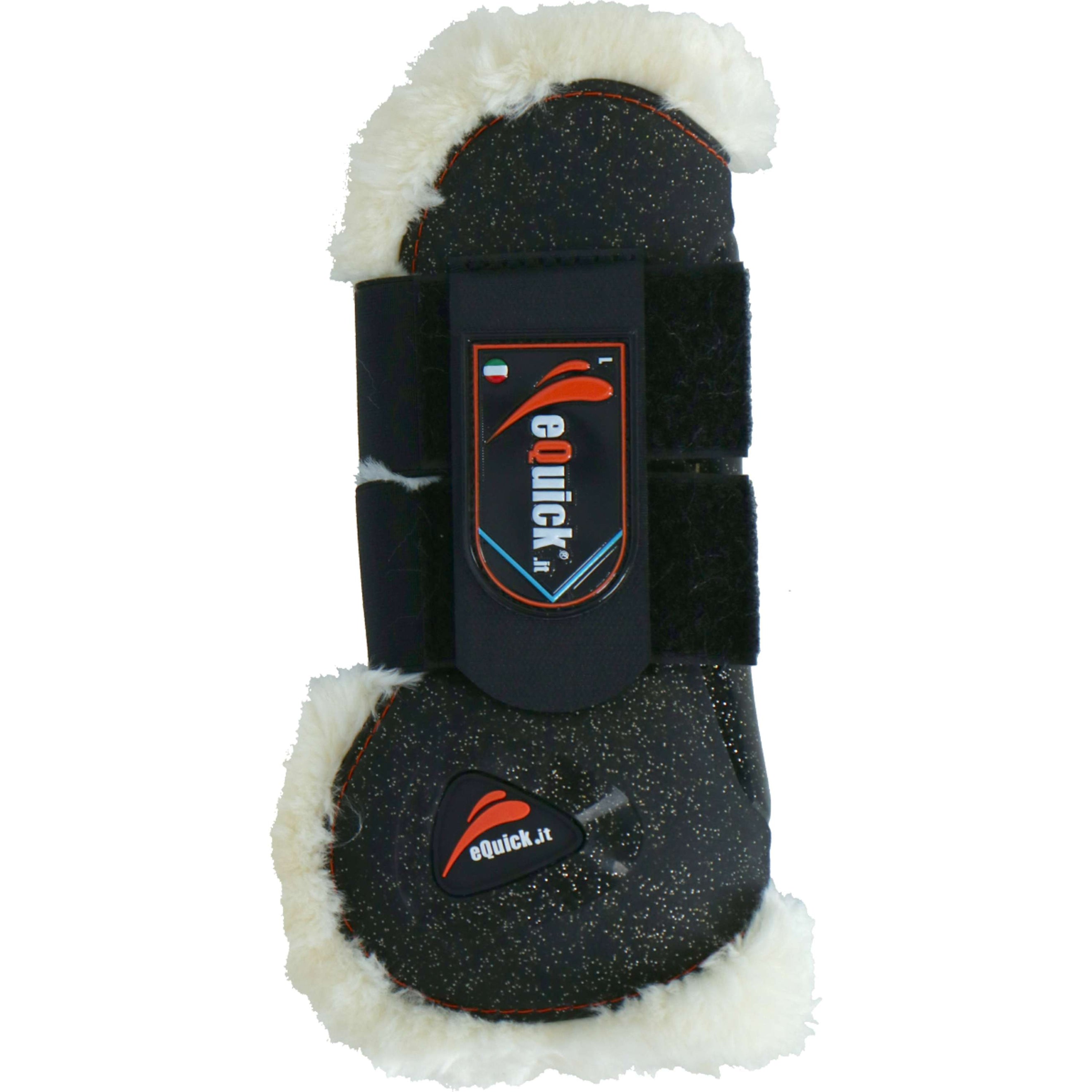 eQuick Tendon Boots eLight Glitter Front Fluffy Glitter Black