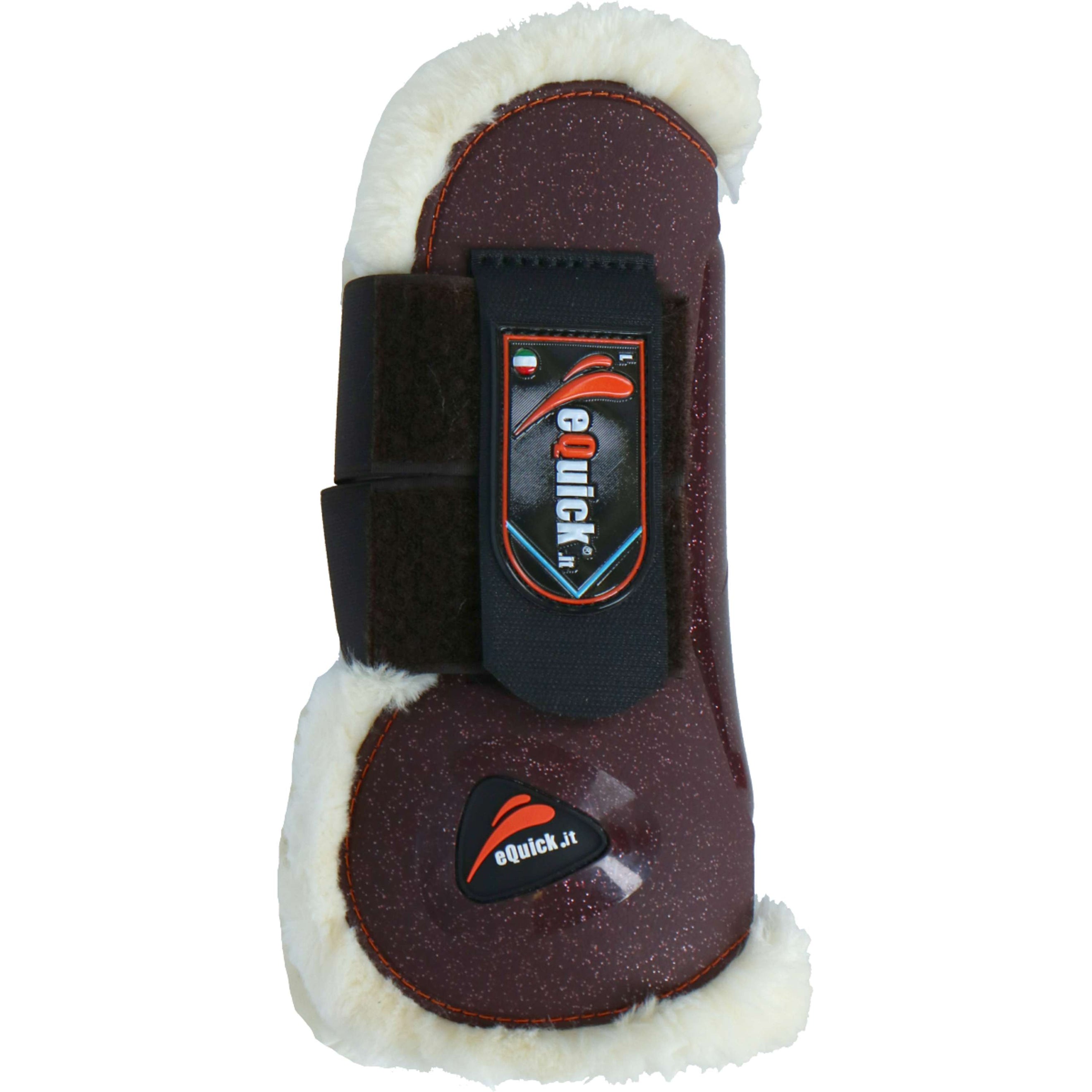 eQuick Tendon Boots eLight Glitter Front Fluffy Glitter Brown