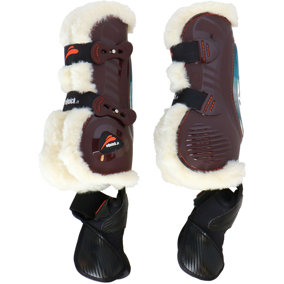 eQuick Tendon Boots eShock Overreach Fluffy Brown