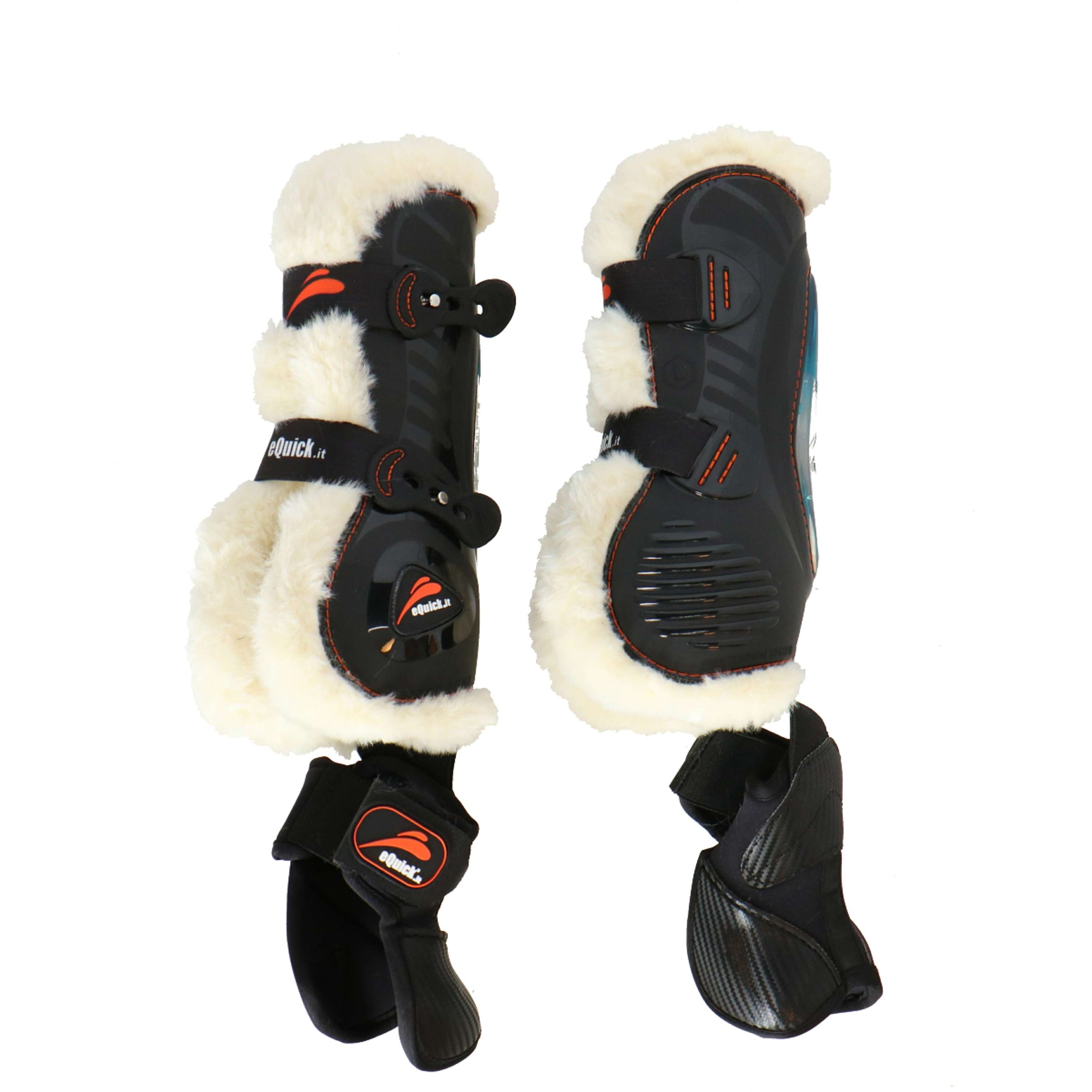 eQuick Tendon Boots eShock Overreach Fluffy Black