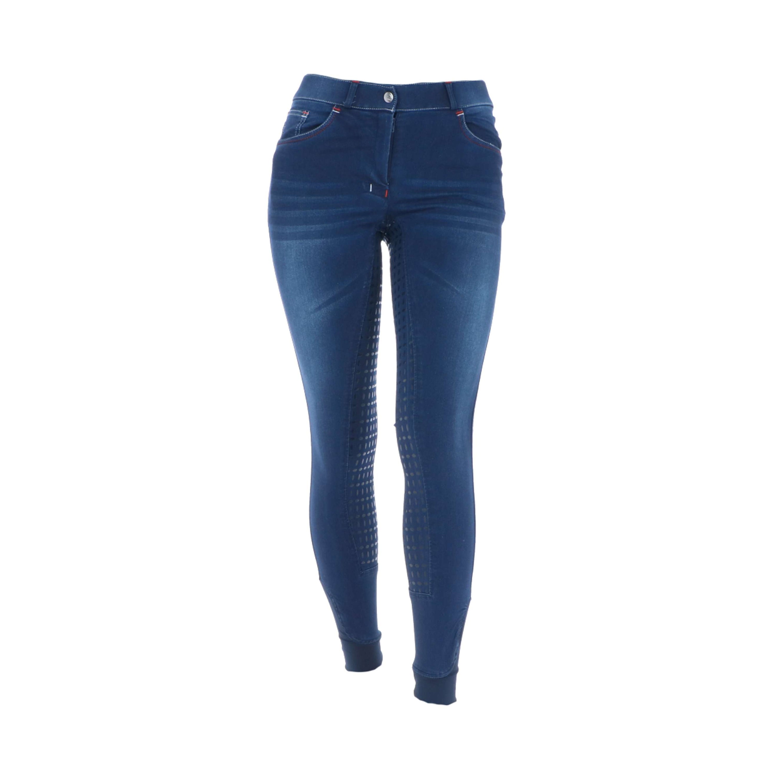 HKM Breeches Summer Demin Easy 3/4 Silicon Seat Jeans Blue