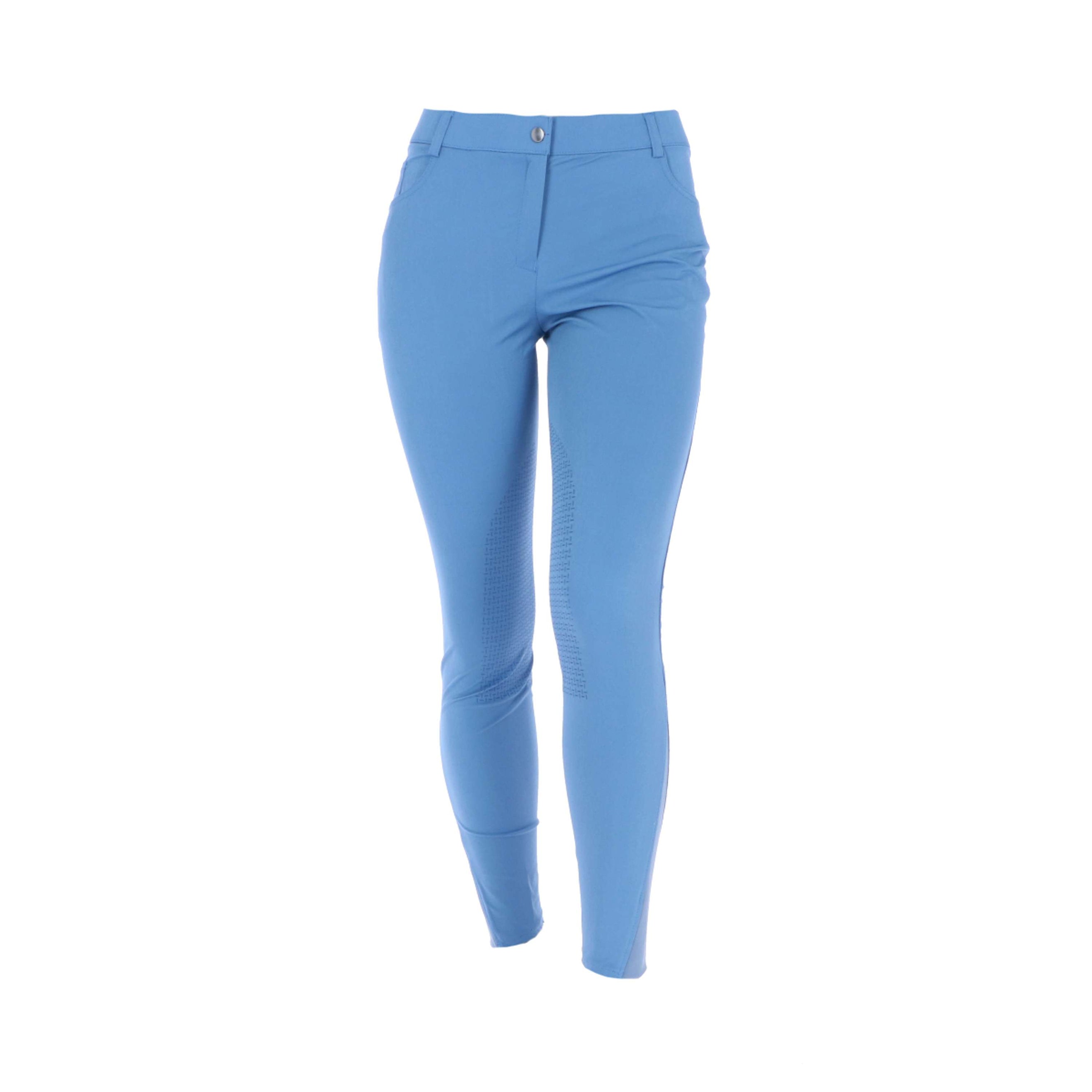 HKM Breeches Sunshine Silicon Knee Pads Jeans Blue