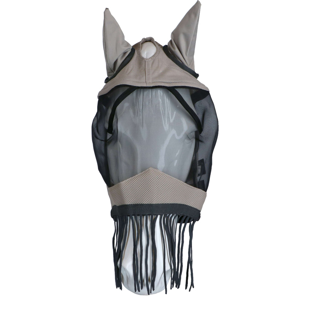 HKM Fly Mask Fringes Silver/Grey
