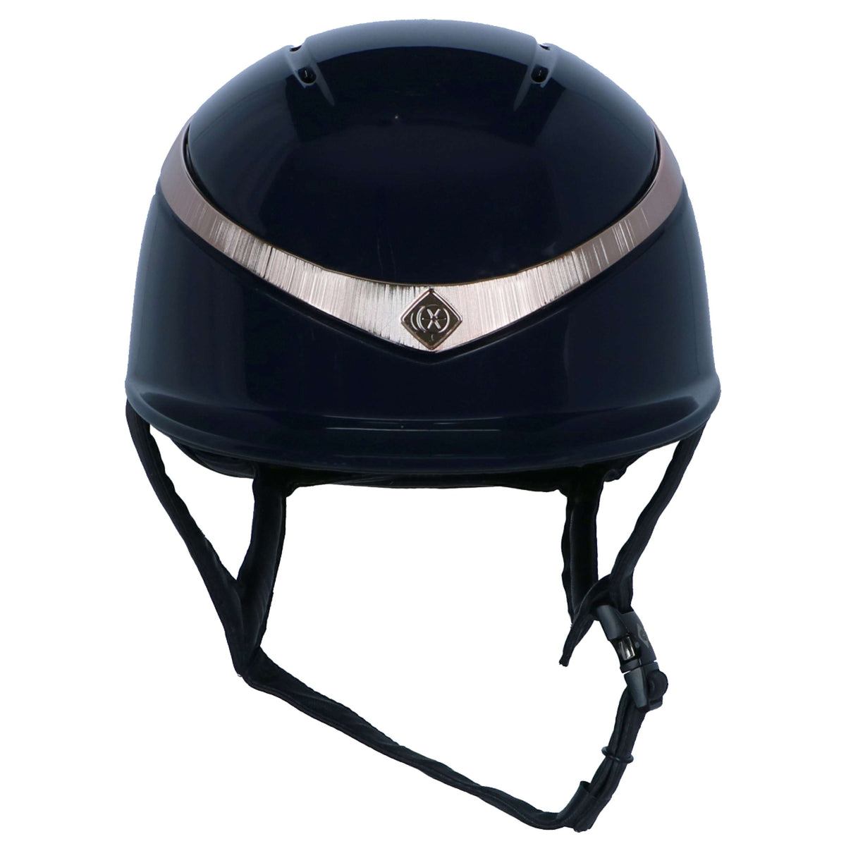 Charles Owen Cap Halo Navy/Rosegold Gloss