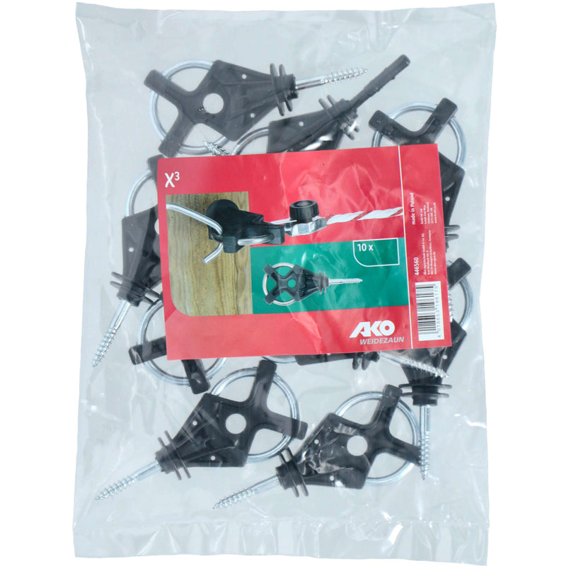 Kerbl Gate Insulator X³ Galvanized 6 Pieces Black