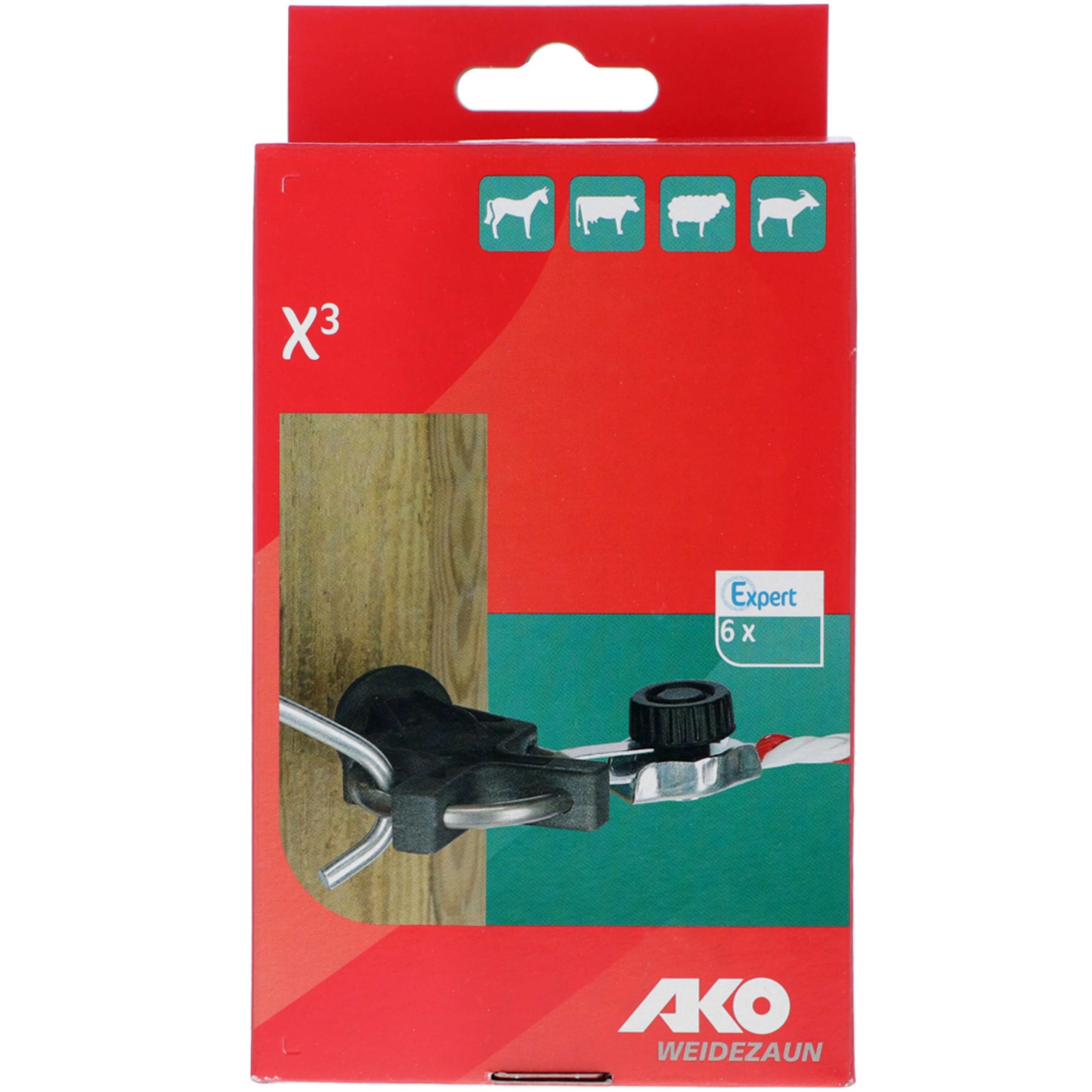 Kerbl Gate Insulator X³ Galvanized Blister 6 Pieces Black