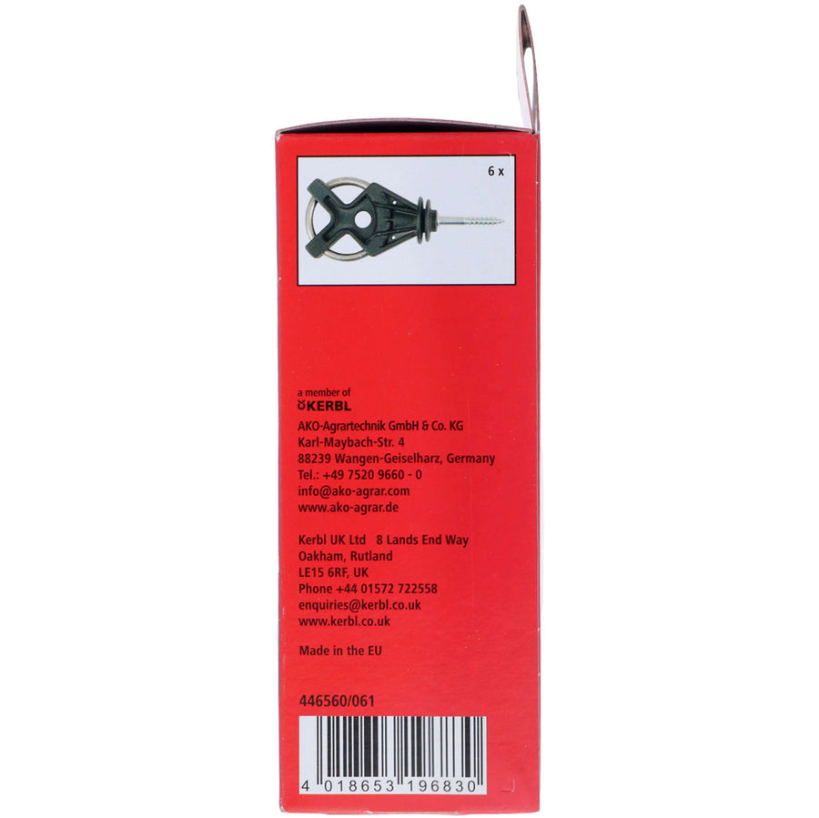 Kerbl Gate Insulator X³ Galvanized Blister 6 Pieces Black
