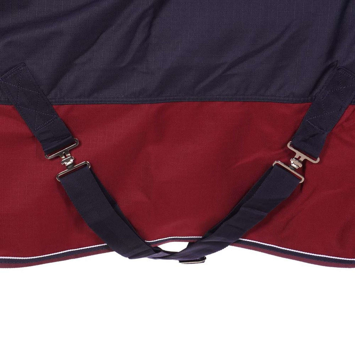 EQUITHÈME Outdoor Rug Tyrex 1200D 200g with a Hood Navy/Bordeaux