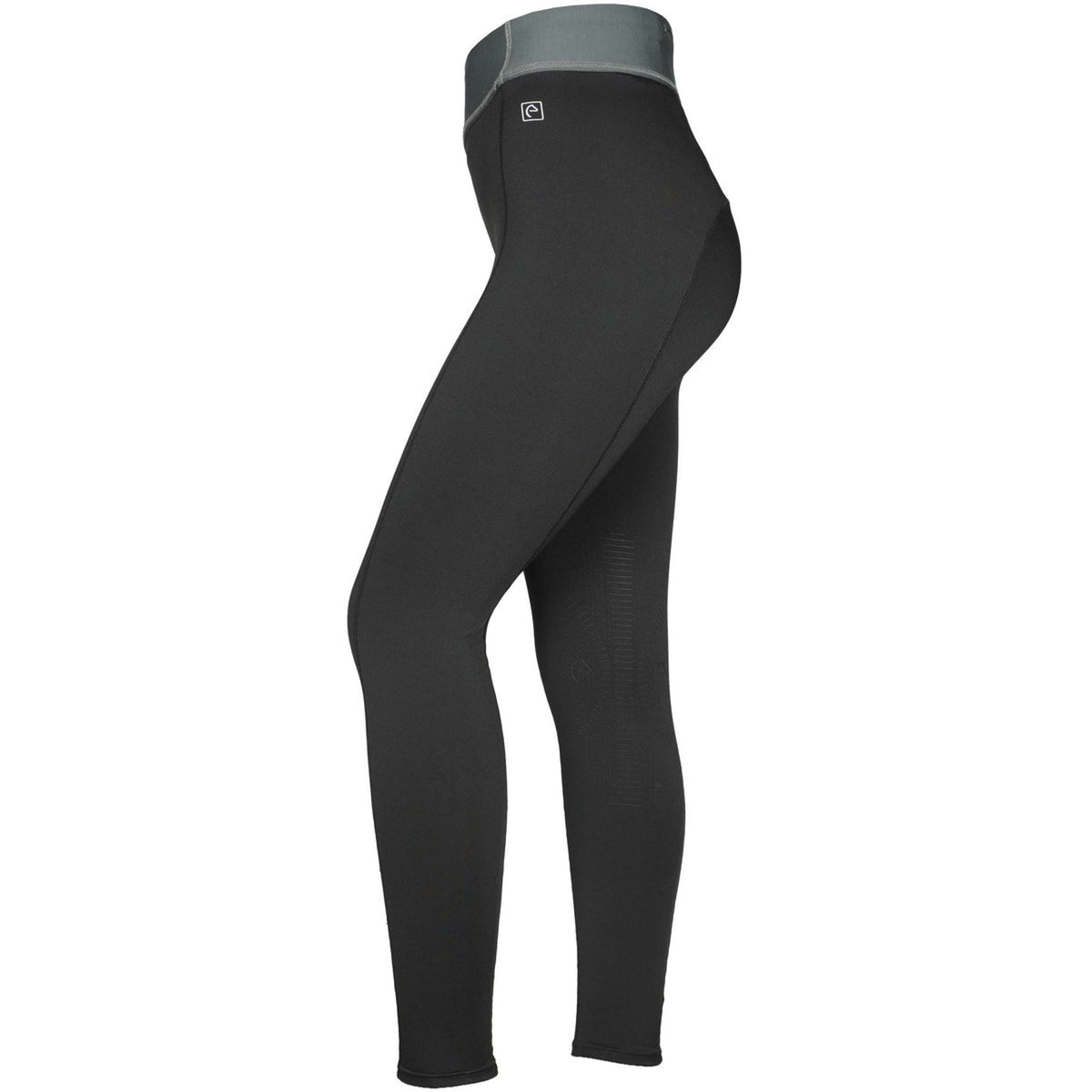 EQUITHÈME Riding Legging Tea Pull-On Silicon Knee Pads Black/Khaki