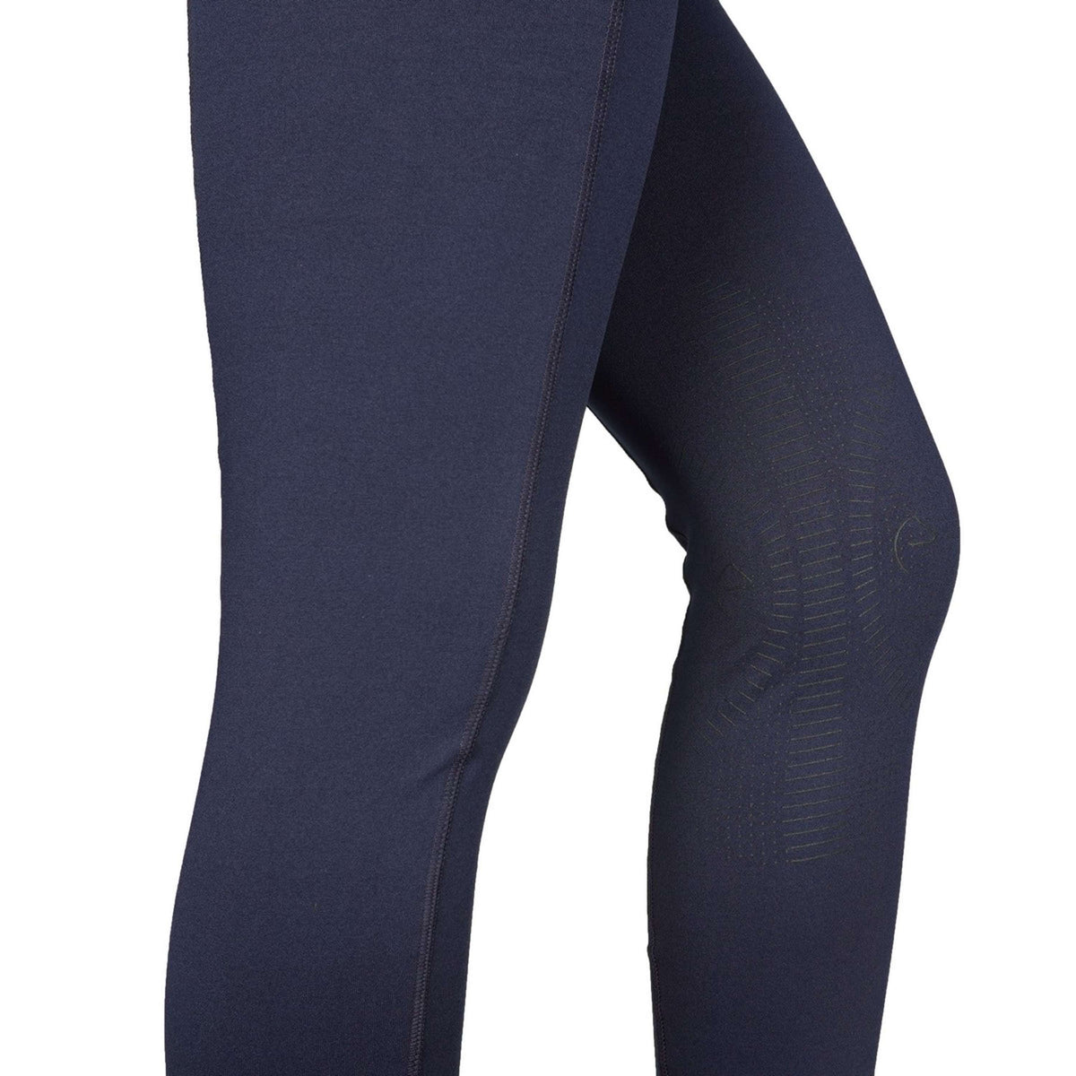 EQUITHÈME Riding Legging Tea Pull-On Silicon Knee Pads Navy Blue/Plum Red