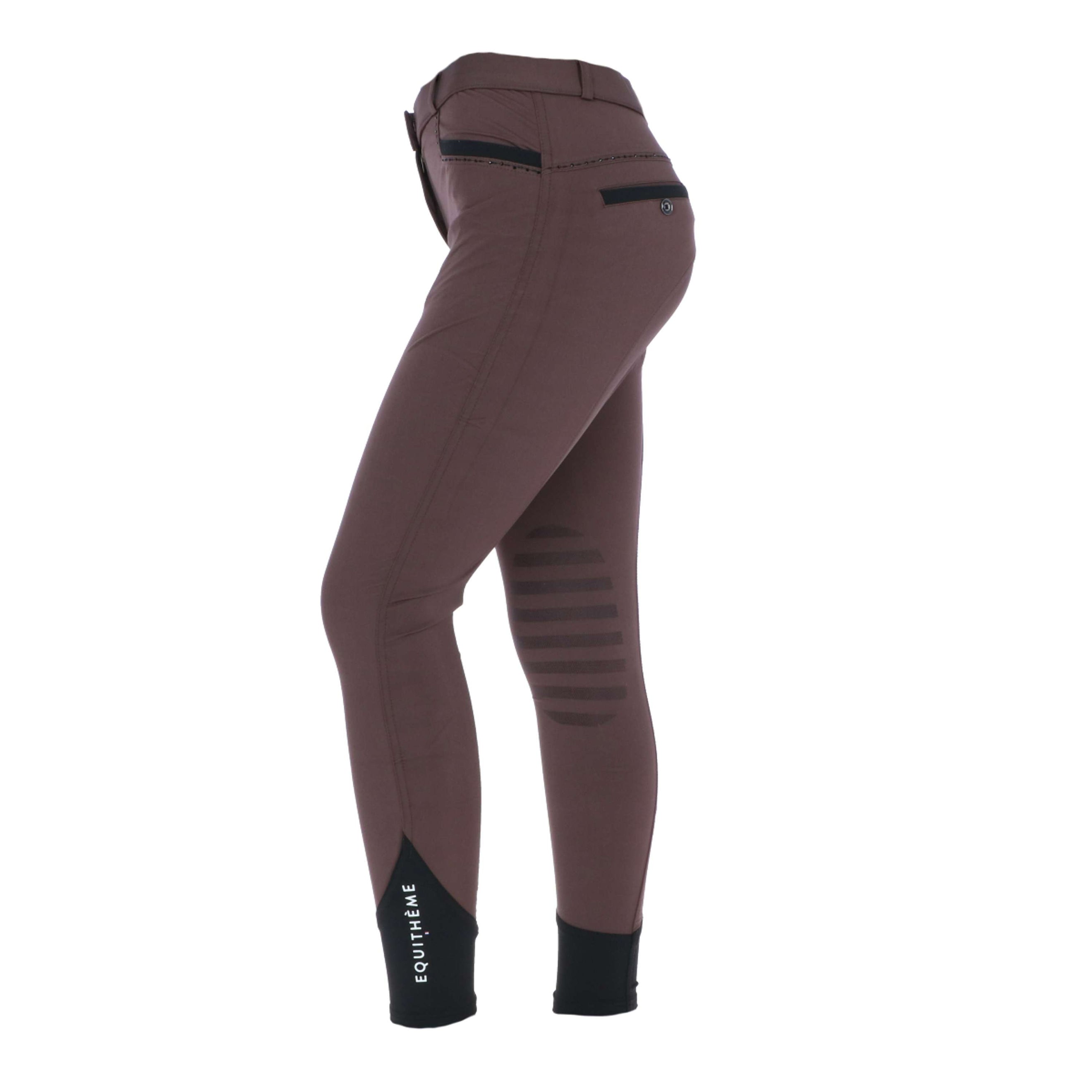 EQUITHÈME Breeches Safir Silicon Knee Pads Brown/Black