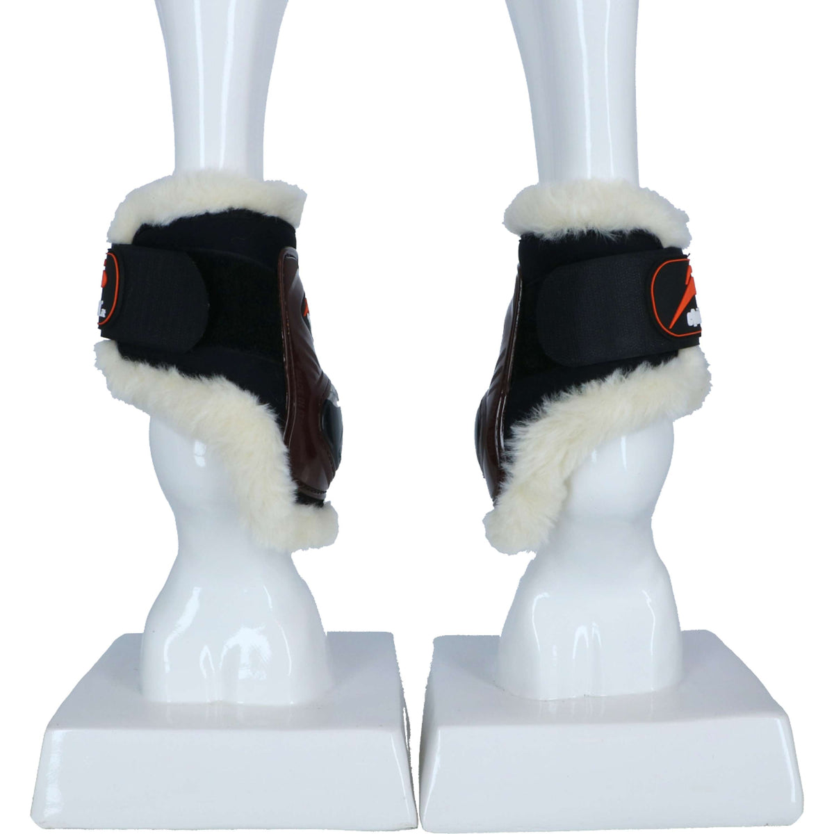 eQuick Fetlock Boots eShock Rear Legend Velcro Fluffy Brown