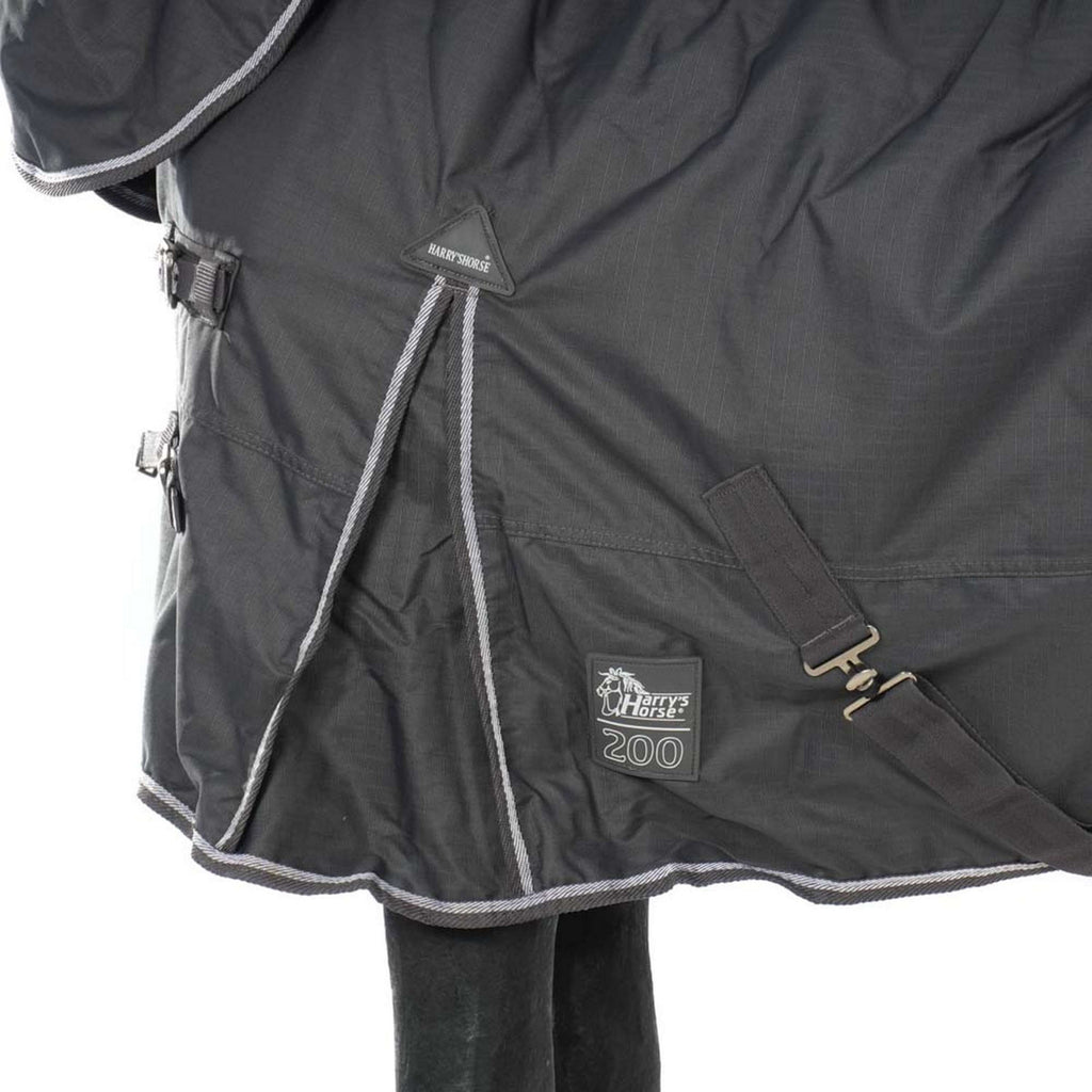 Harry's Horse Outdoor Rug Thor 200g with a Hood Ebony