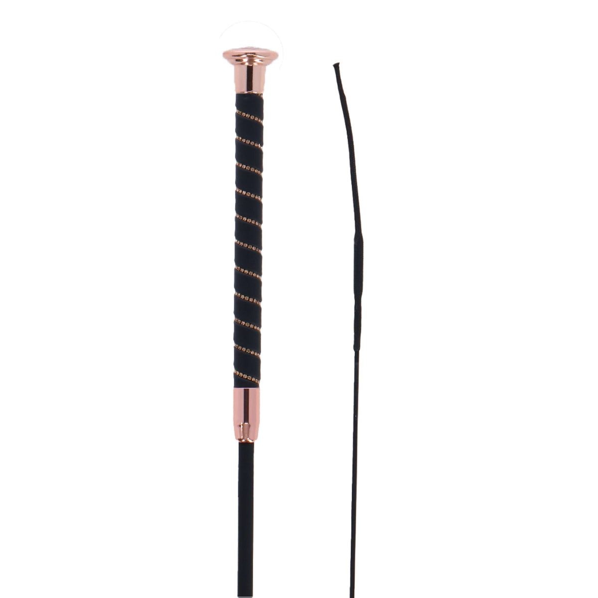 Fleck Dressage Whip SilkTouch Crystal Rosegold