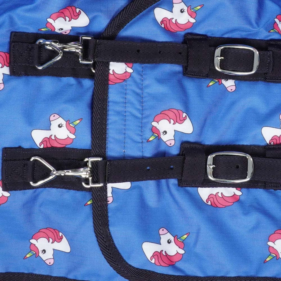 HB Harry & Hector Outdoor Rug Unicorn 200g Royal Blue