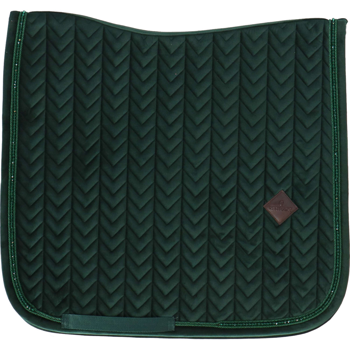 Kentucky Saddlepad Velvet Pearls Dressage Pine Green