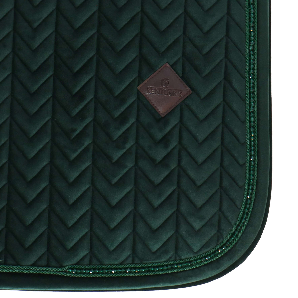 Kentucky Saddlepad Velvet Pearls Dressage Pine Green