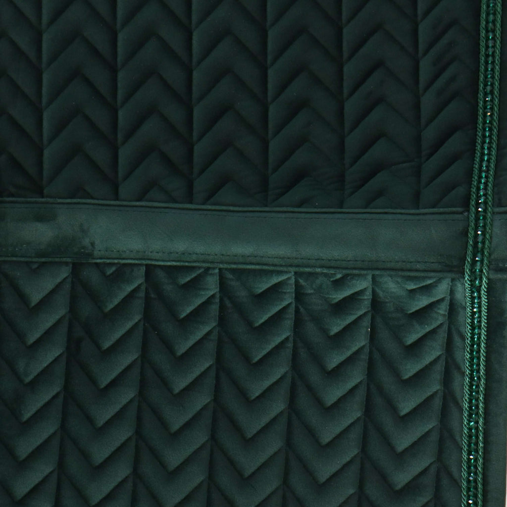 Kentucky Saddlepad Velvet Pearls Dressage Pine Green