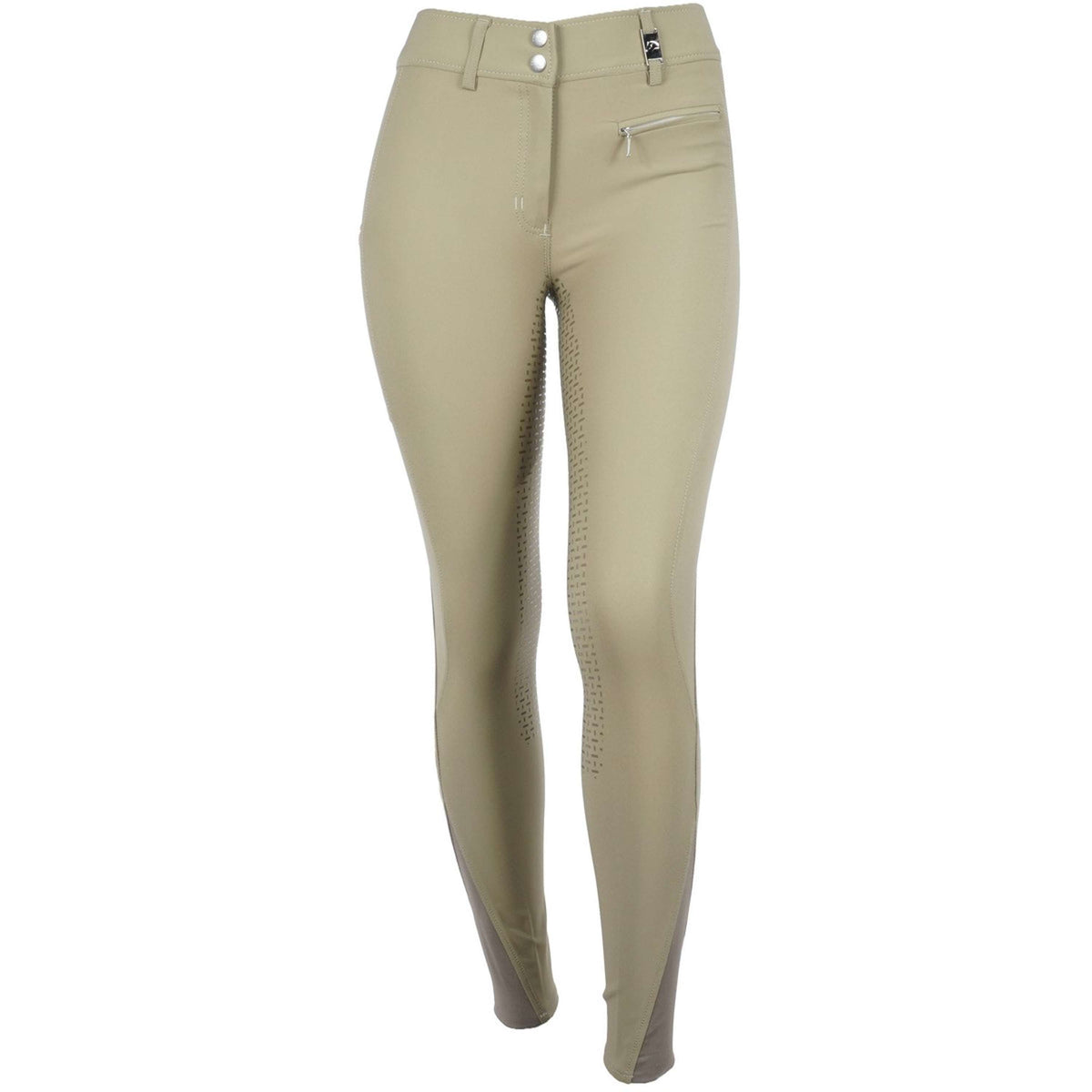 HKM Breeches Lea Silicon Full Grip Olive Green