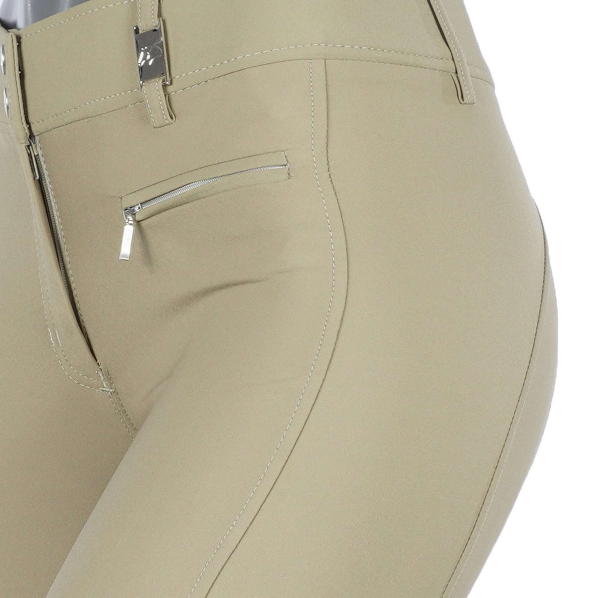 HKM Breeches Lea Silicon Full Grip Olive Green