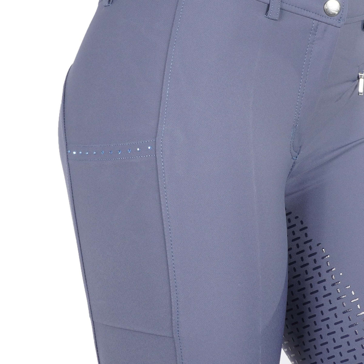 HKM Breeches Lea Silicon Full Grip Smoke Blue