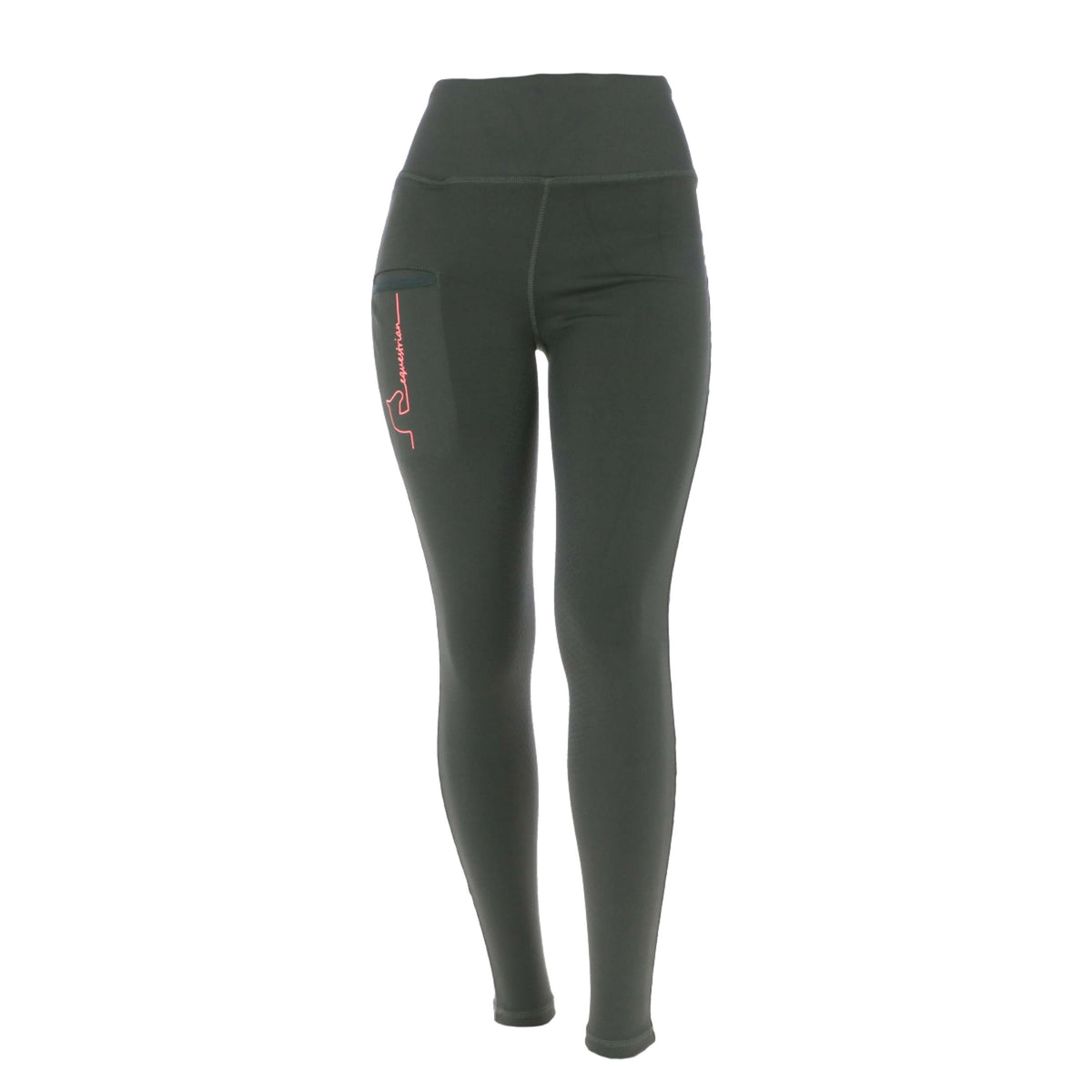 HKM Riding Legging Equestrian Full Grip Dark Green