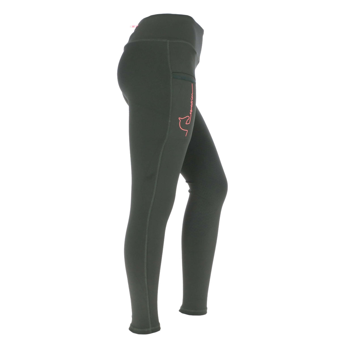 HKM Riding Legging Equestrian Full Grip Dark Green