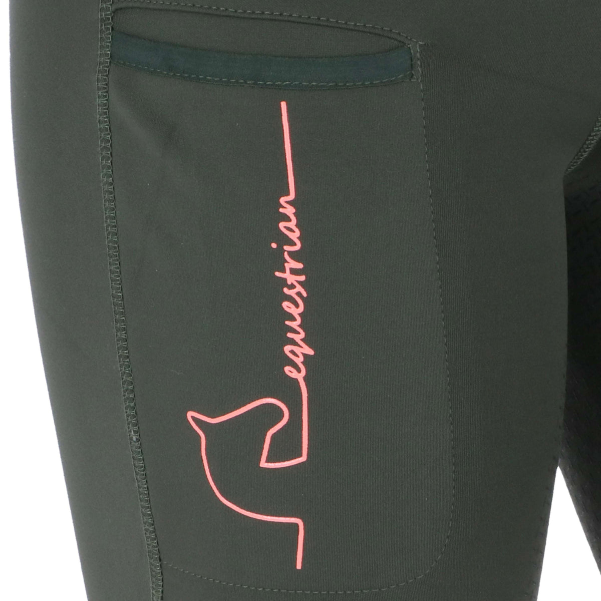 HKM Riding Legging Equestrian Full Grip Dark Green