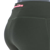 HKM Riding Legging Equestrian Full Grip Dark Green