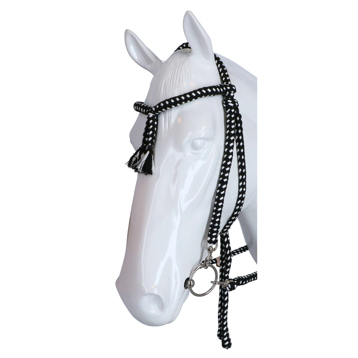 F.R.A. Classic Bridle Bodanza Cotton with Removable Reins Black/White