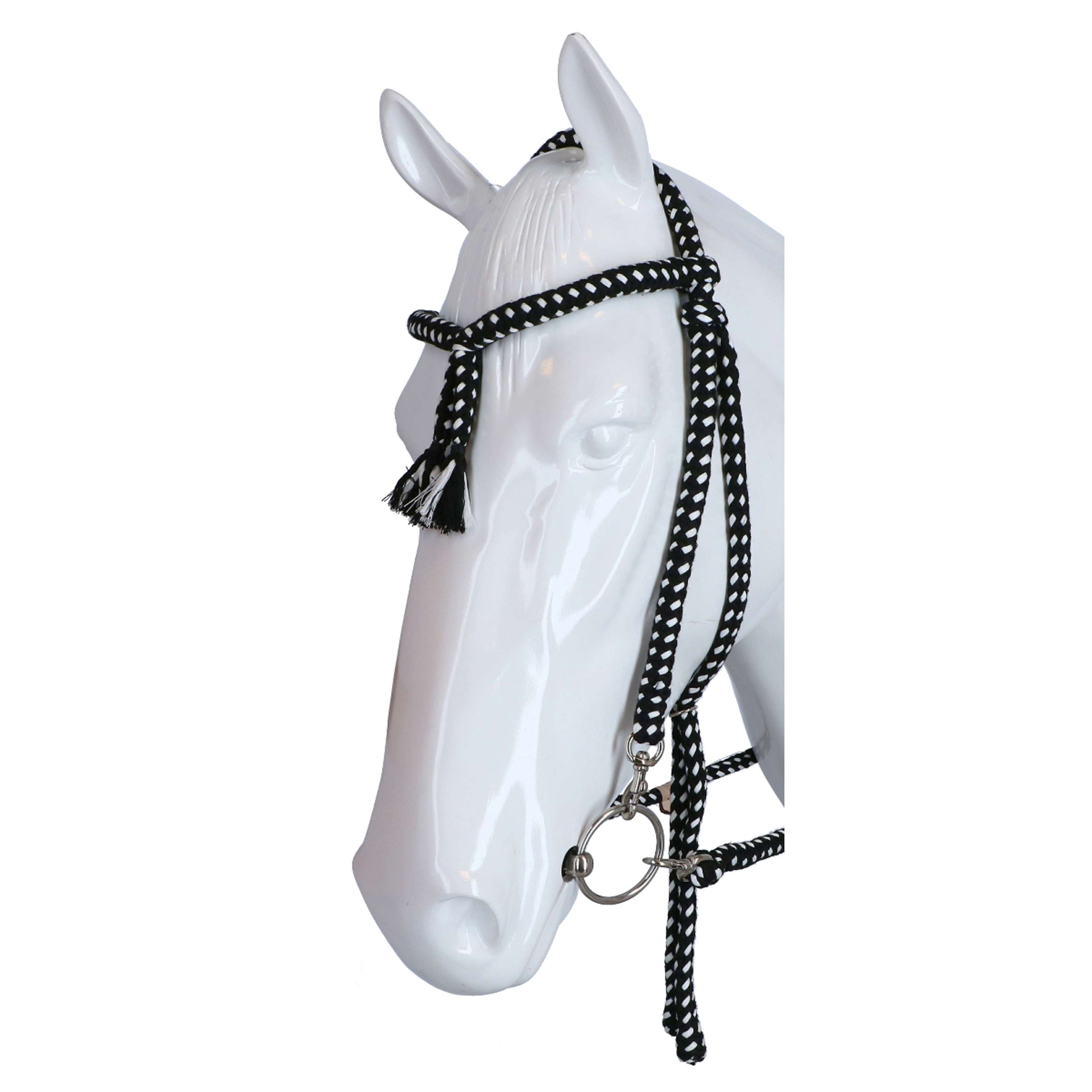 F.R.A. Classic Bridle Bodanza Cotton with Removable Reins Black/White