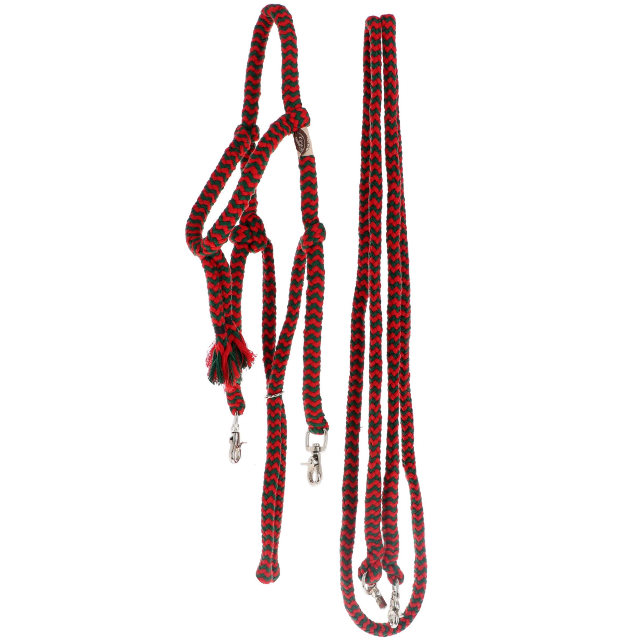 F.R.A. Classic Bridle Bodanza Cotton with Removable Reins Red/Green