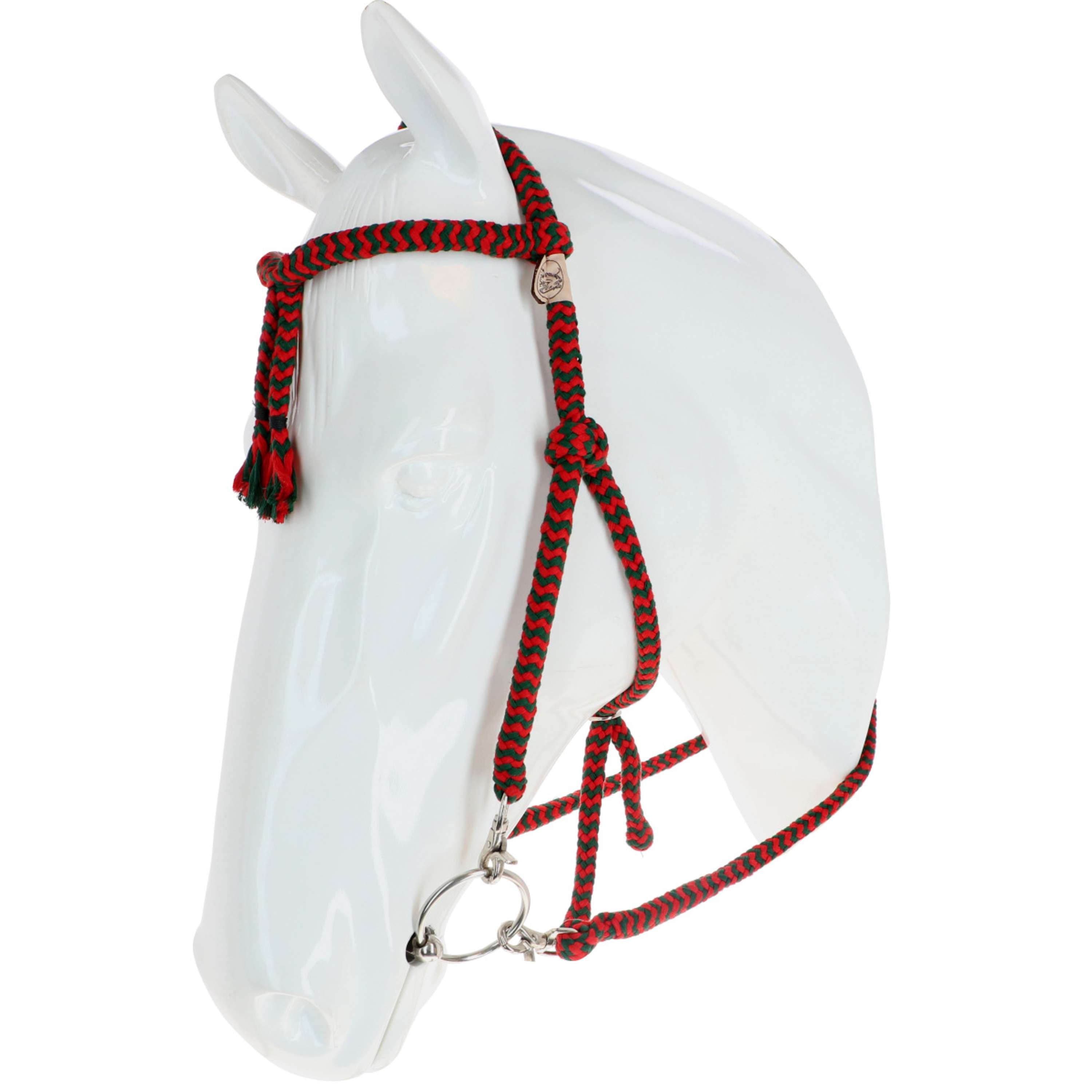 F.R.A. Classic Bridle Bodanza Cotton with Removable Reins Red/Green