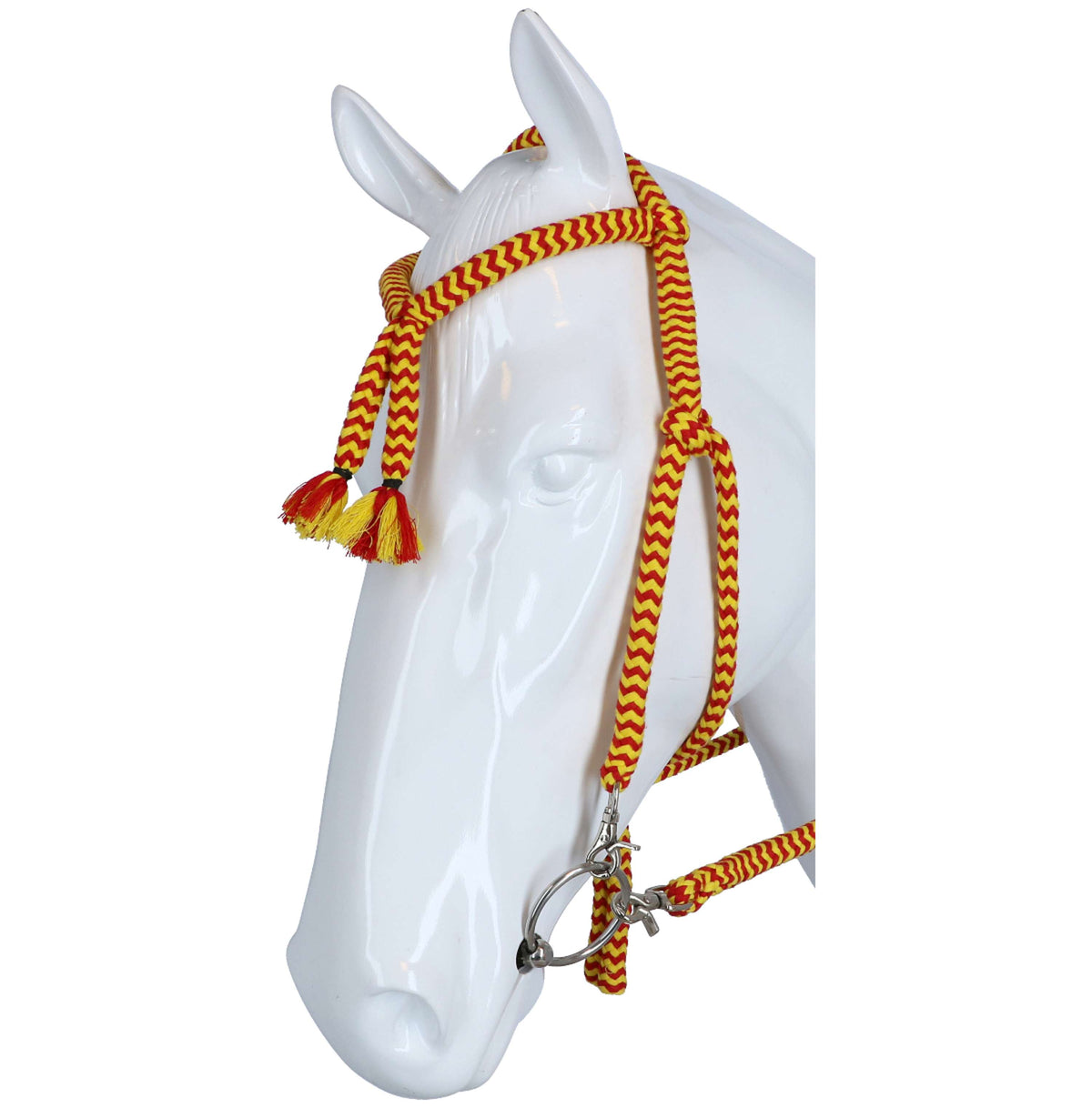 F.R.A. Classic Bridle Bodanza Cotton with Removable Reins Red/Yellow