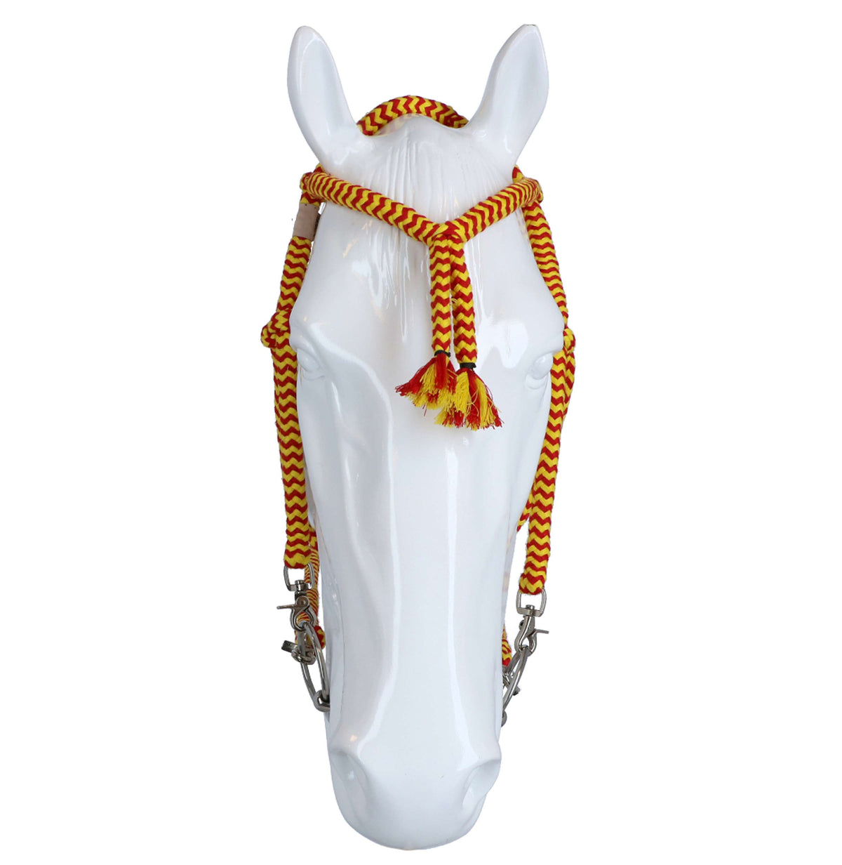 F.R.A. Classic Bridle Bodanza Cotton with Removable Reins Red/Yellow