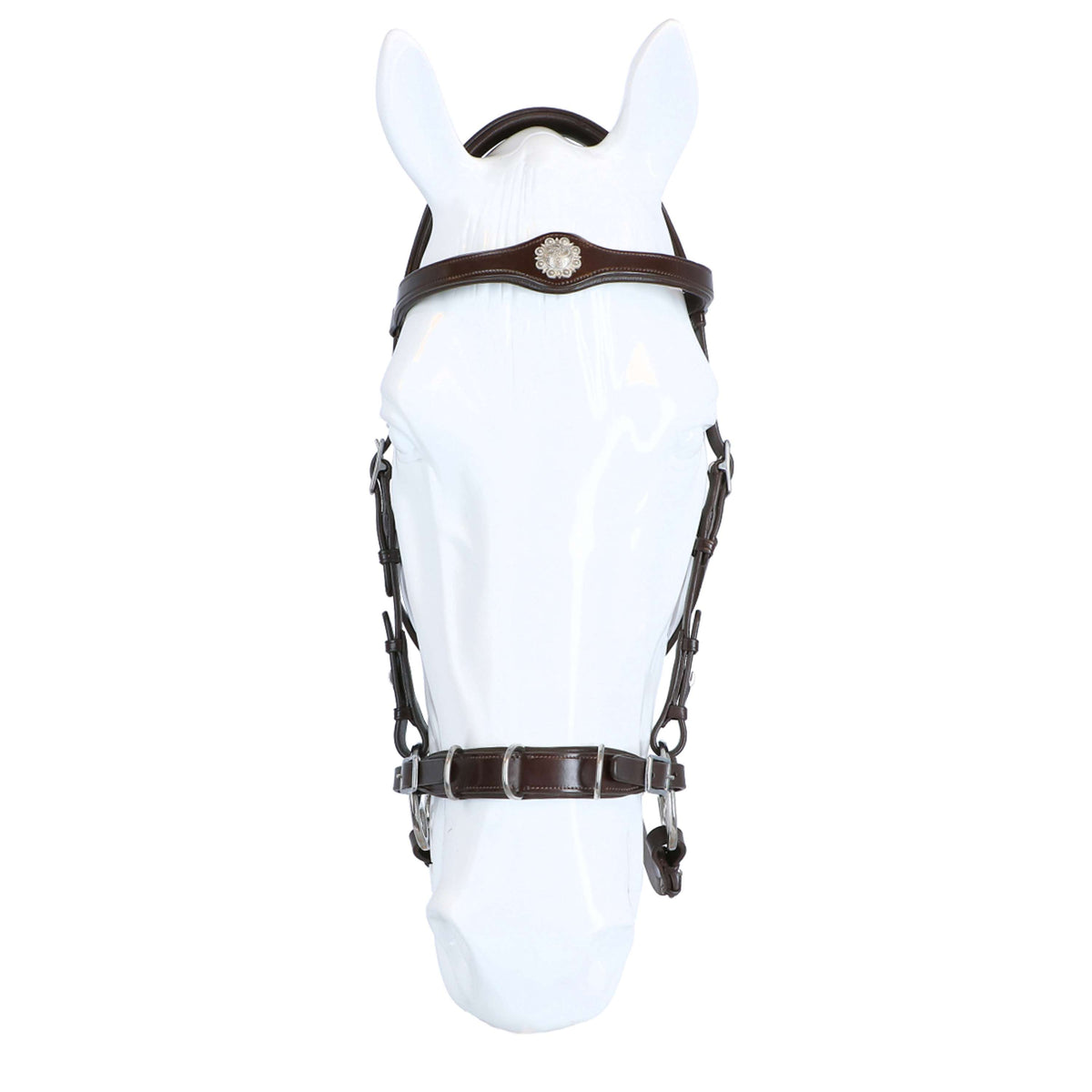 F.R.A. Bridle Caval Cavemore Leather with Cheeks and Reins Havana