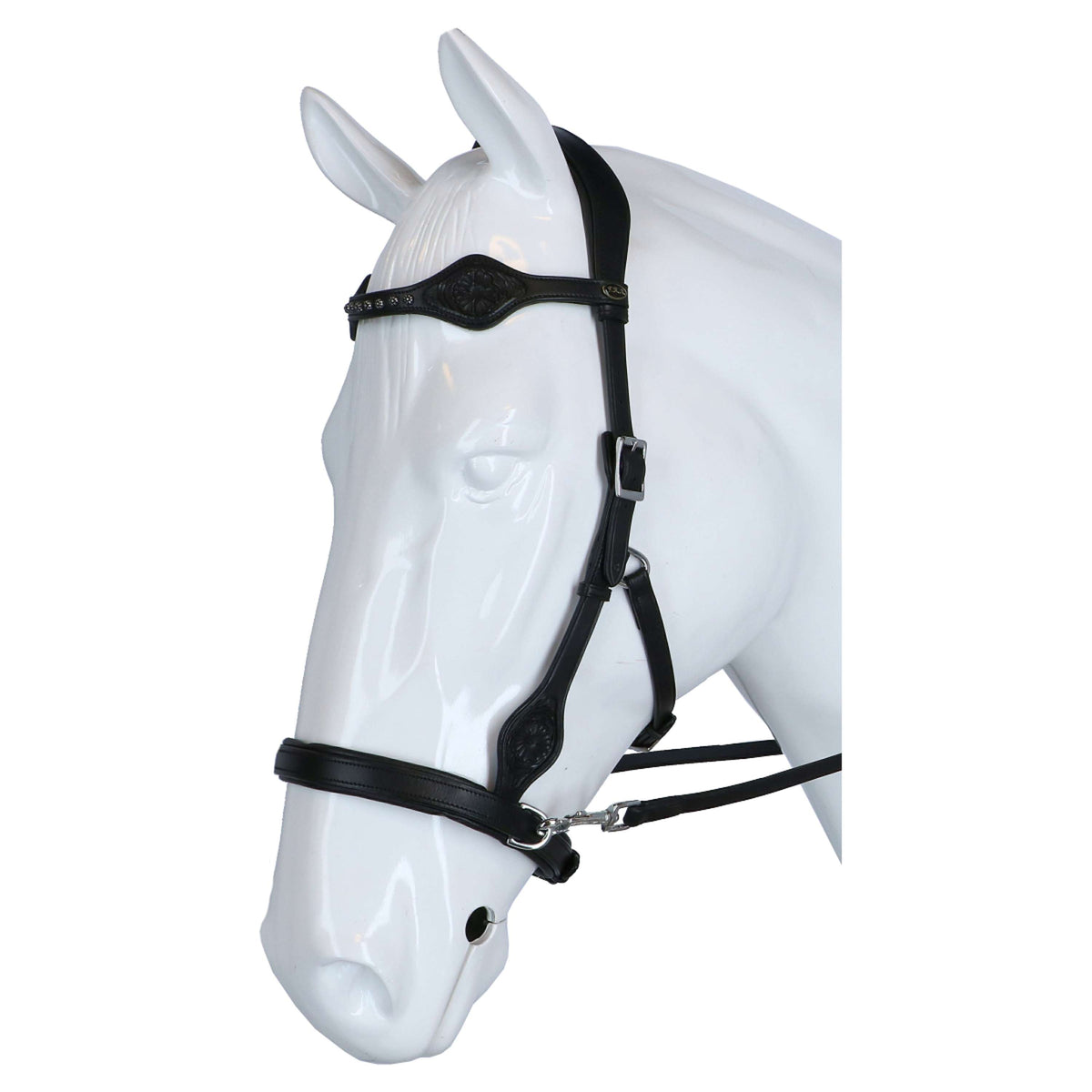 F.R.A. Bit-less Bridle Dandy Side Pull Leather Reins Black