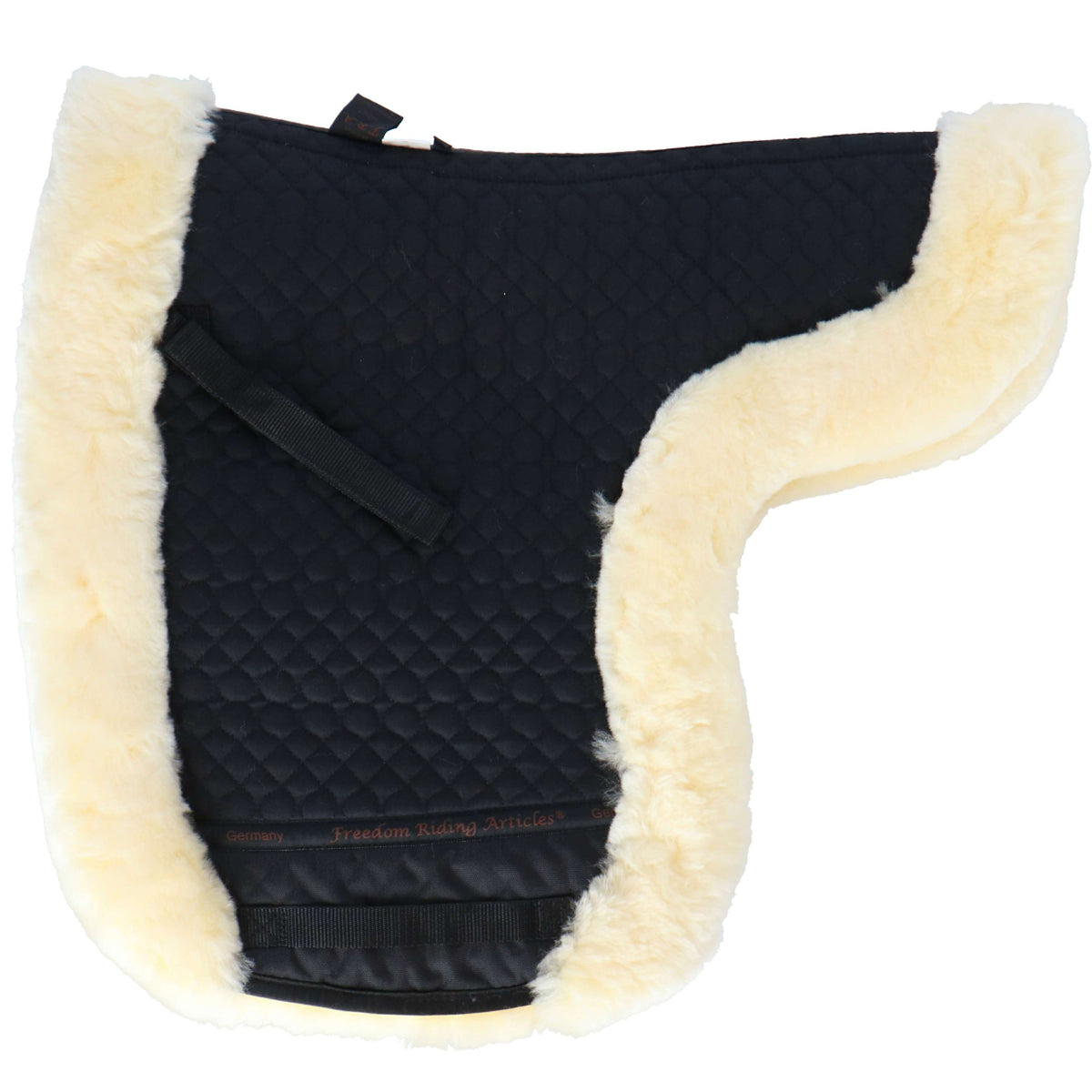 F.R.A. Saddlepad De Luxe Dressage Full Fur Black/Natural