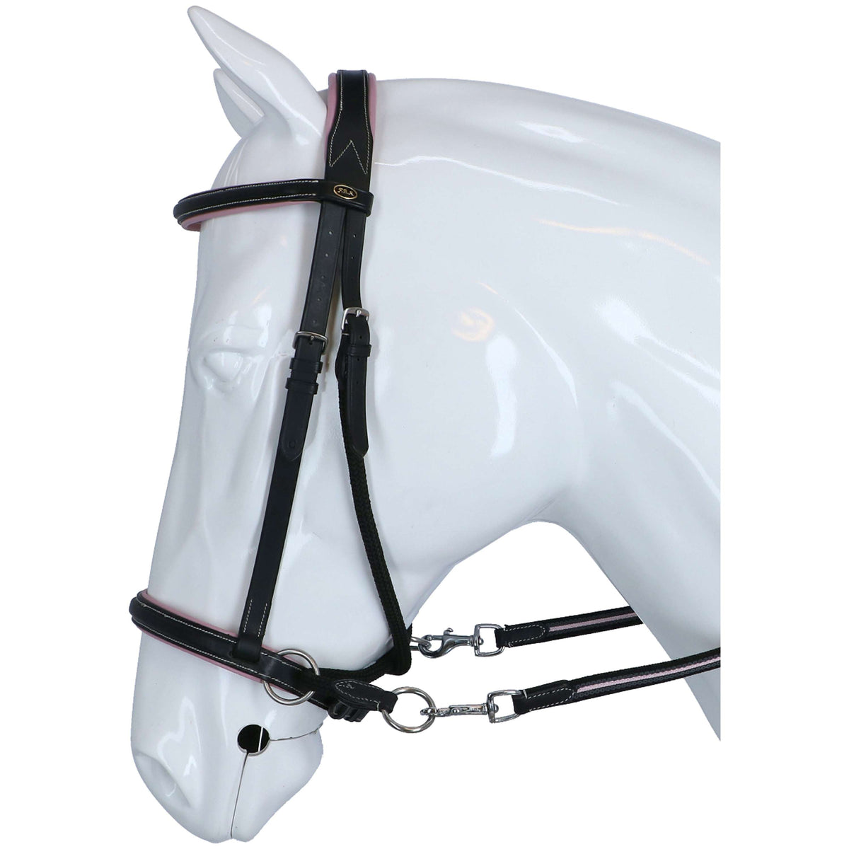 F.R.A. Bit-less Bridle Dietsji with Reins Black/Pink