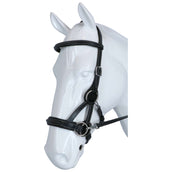 F.R.A. Bit-less Bridle Flandy Side Pull Leather Reins with Rubbergrip Black