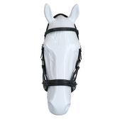 F.R.A. Bit-less Bridle Flandy Side Pull Leather Reins with Rubbergrip Black