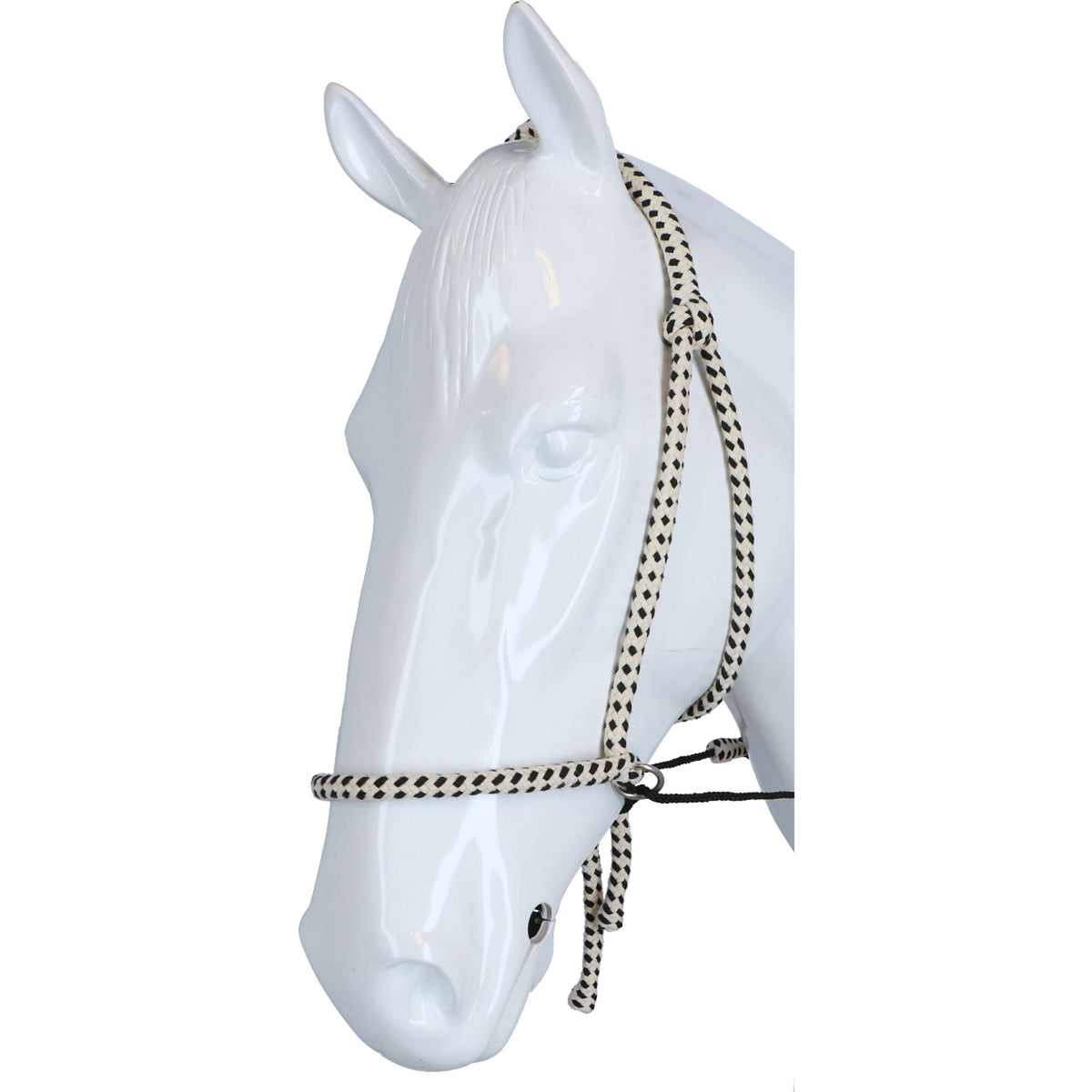 F.R.A. Bit-less Bridle Igor with attached Reins Cotton Natural/Black