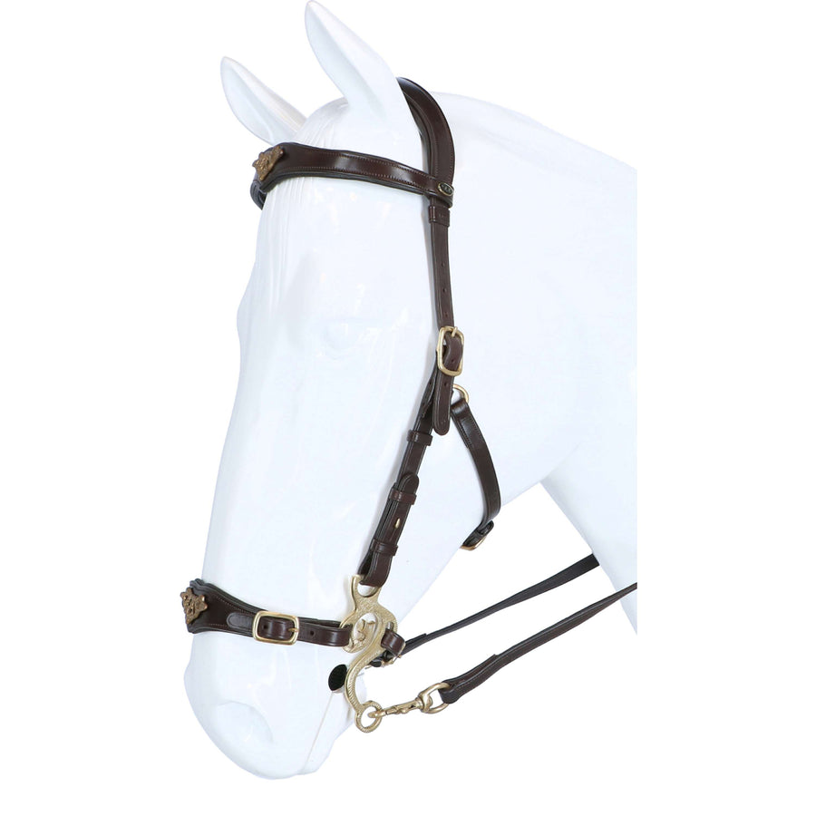 F.R.A. Hackamore Bridle Imperial Softleather Reins Havana