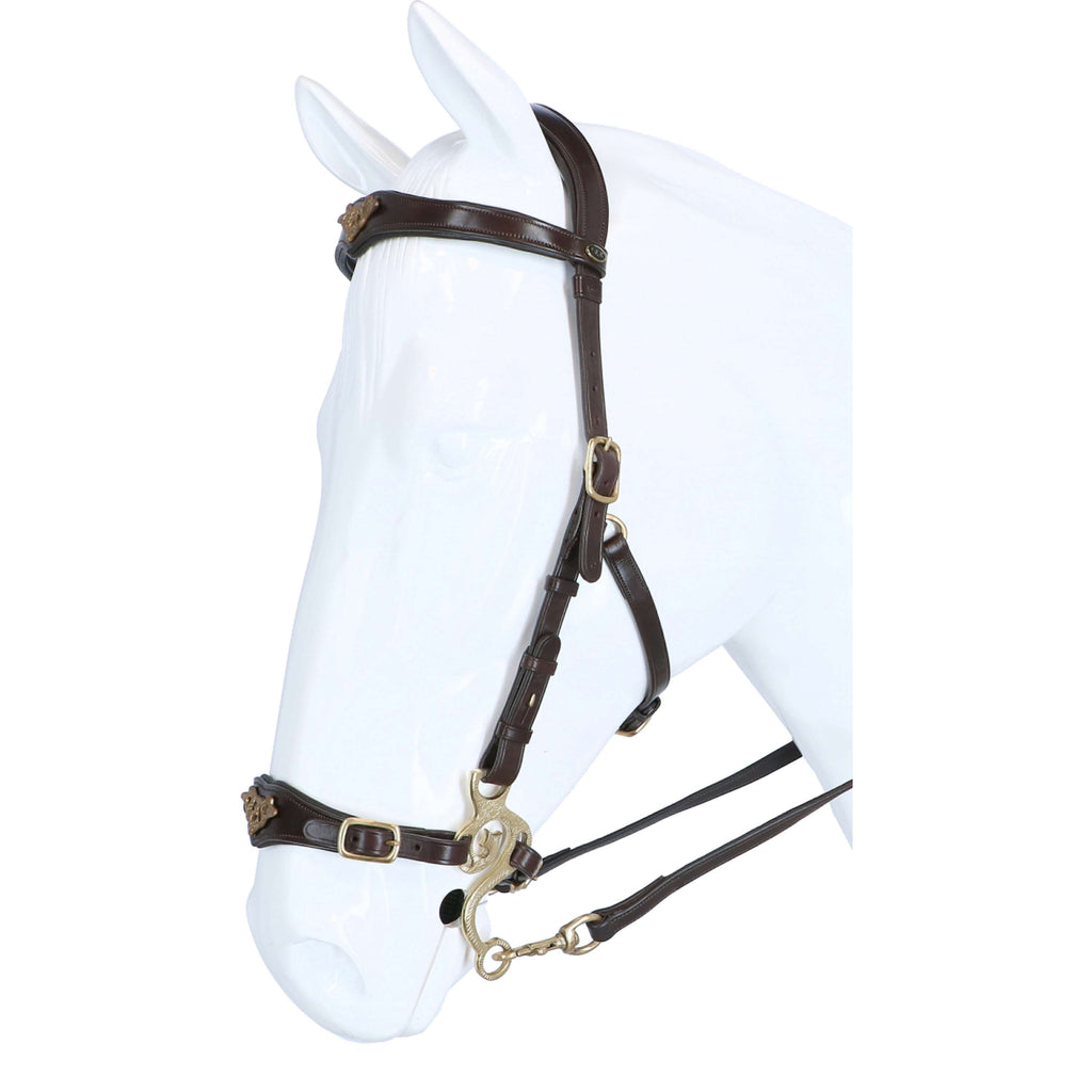 F.R.A. Hackamore Bridle Imperial Softleather Reins Havana