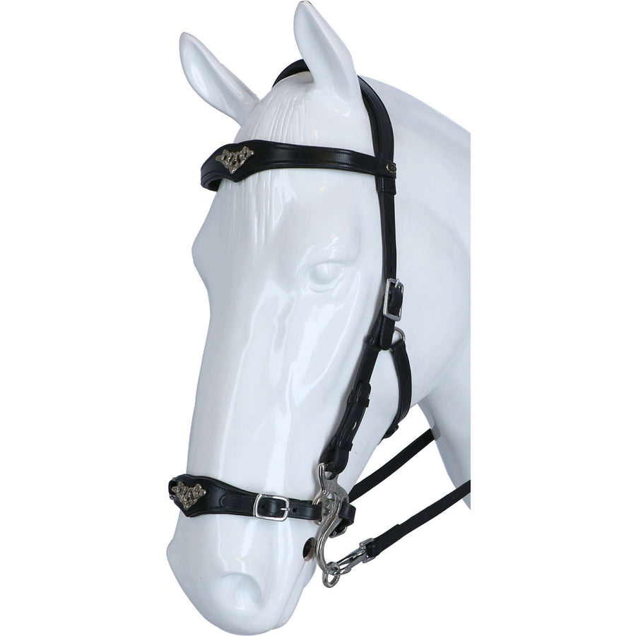 F.R.A. Hackamore Bridle Imperial Softleather Reins Black